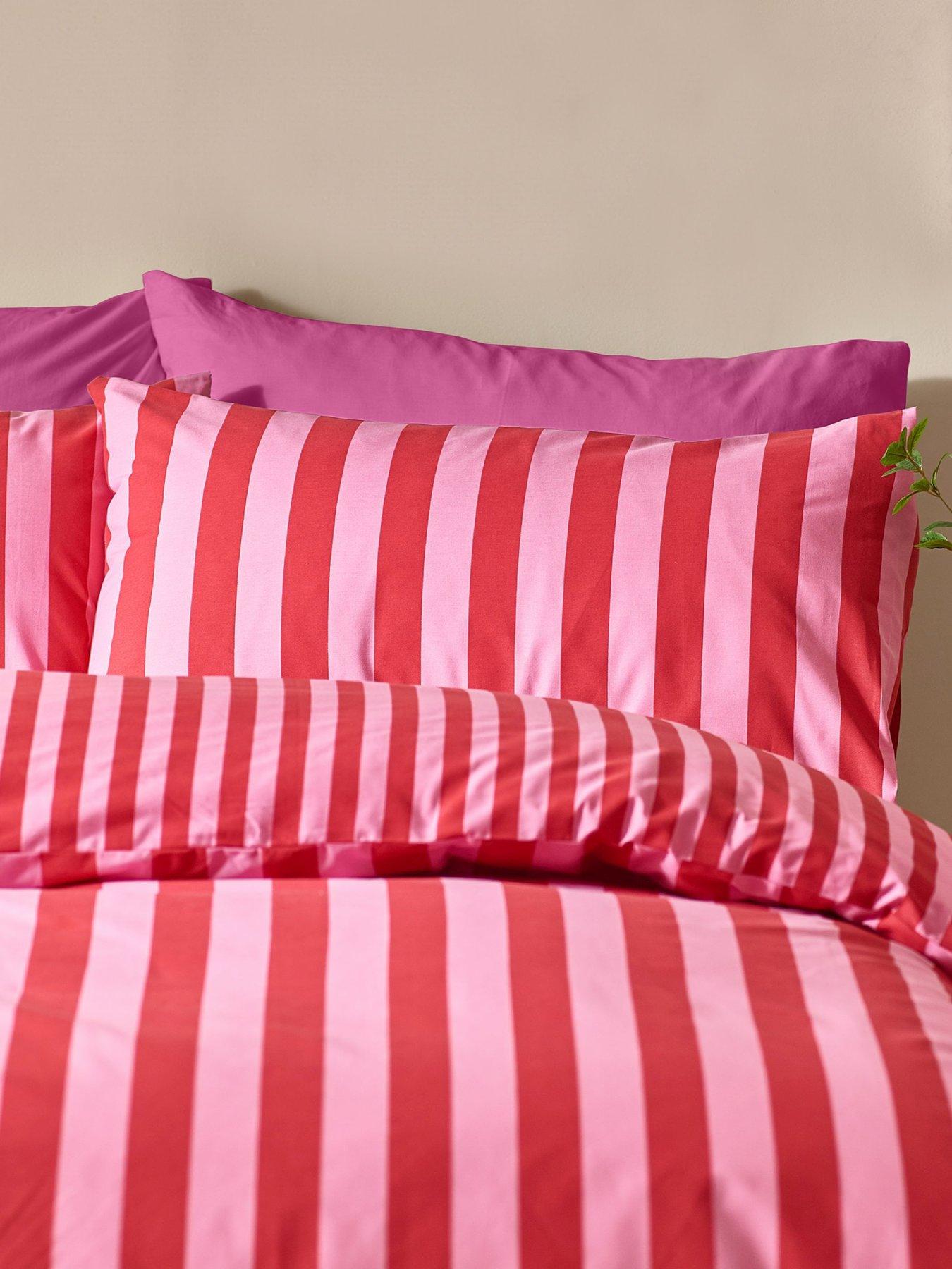 Image 4 of 5 of Sassy B Stripe Tease Duvet Set Red