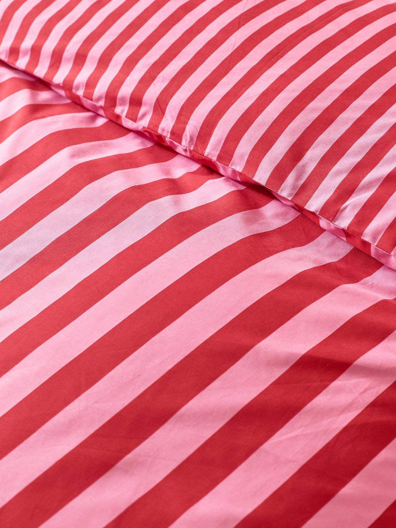 Image 5 of 5 of Sassy B Stripe Tease Duvet Set Red