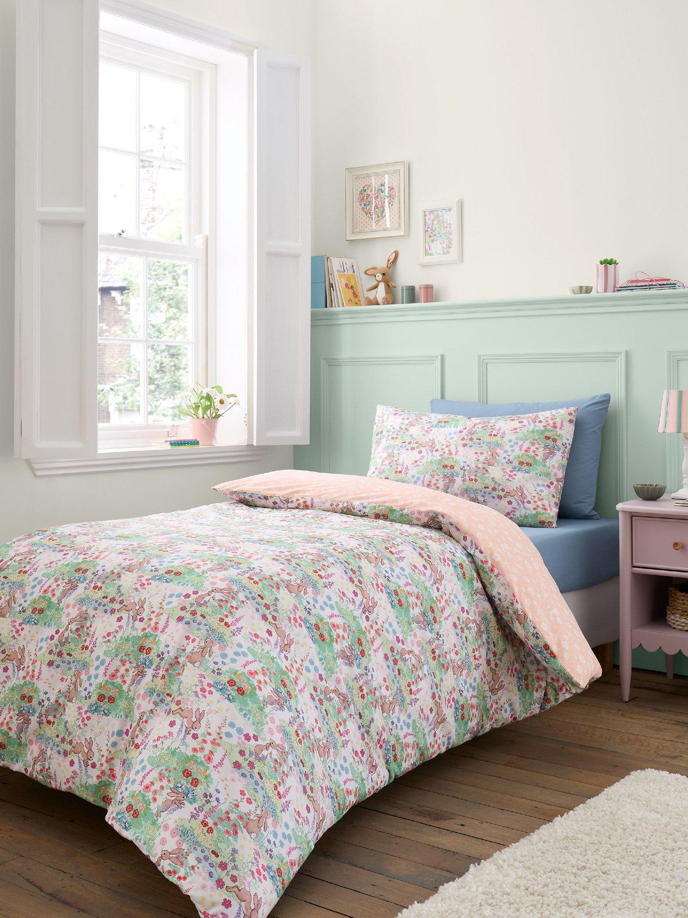 Image 1 of 6 of Belle & Boo Meadow Bunnies 100% Cotton Duvet Set Blue