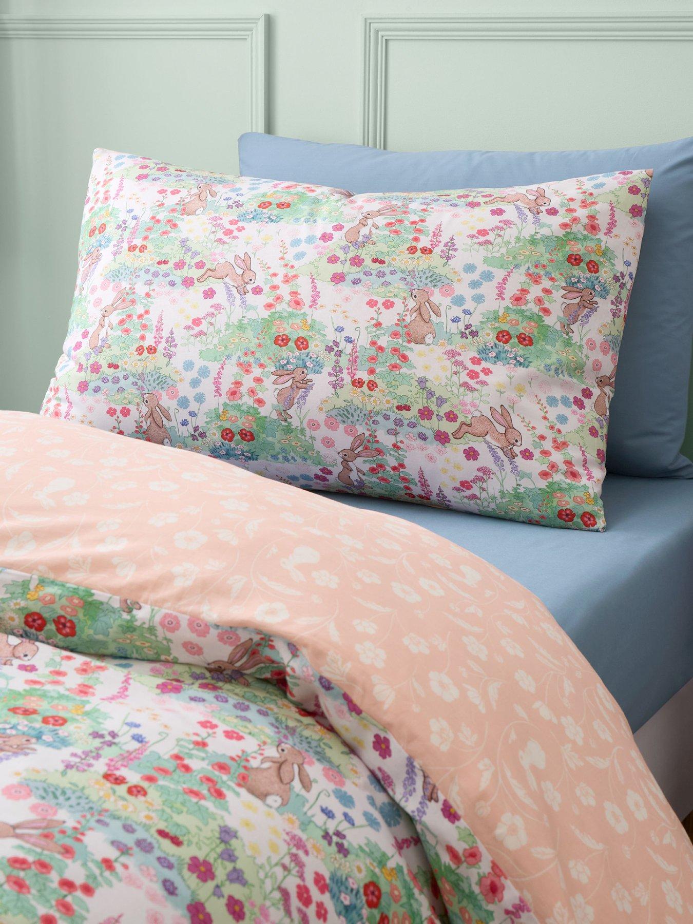 Image 4 of 6 of Belle & Boo Meadow Bunnies 100% Cotton Duvet Set Blue