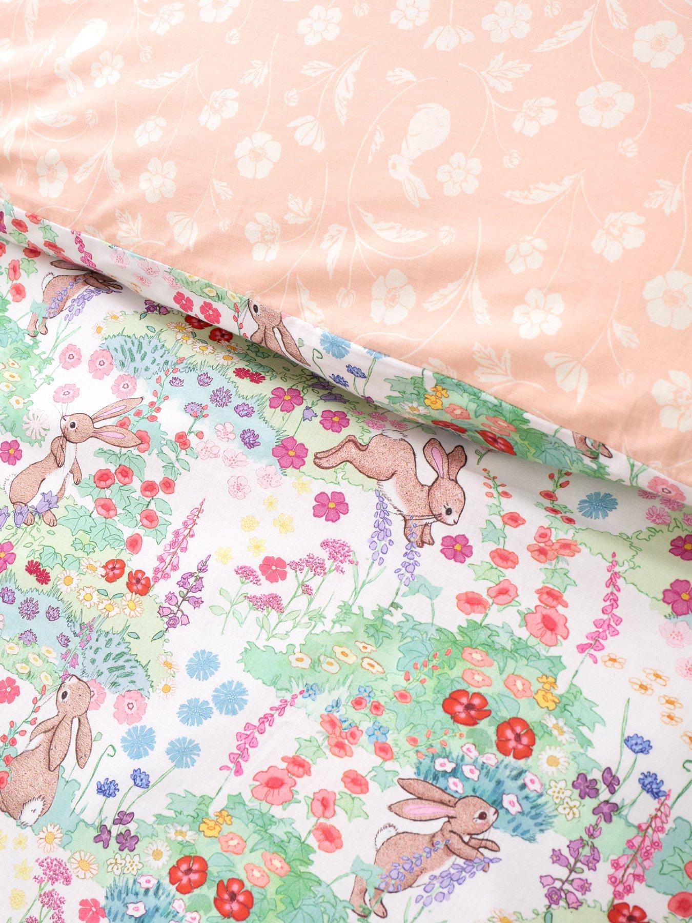 Image 5 of 6 of Belle & Boo Meadow Bunnies 100% Cotton Duvet Set Blue