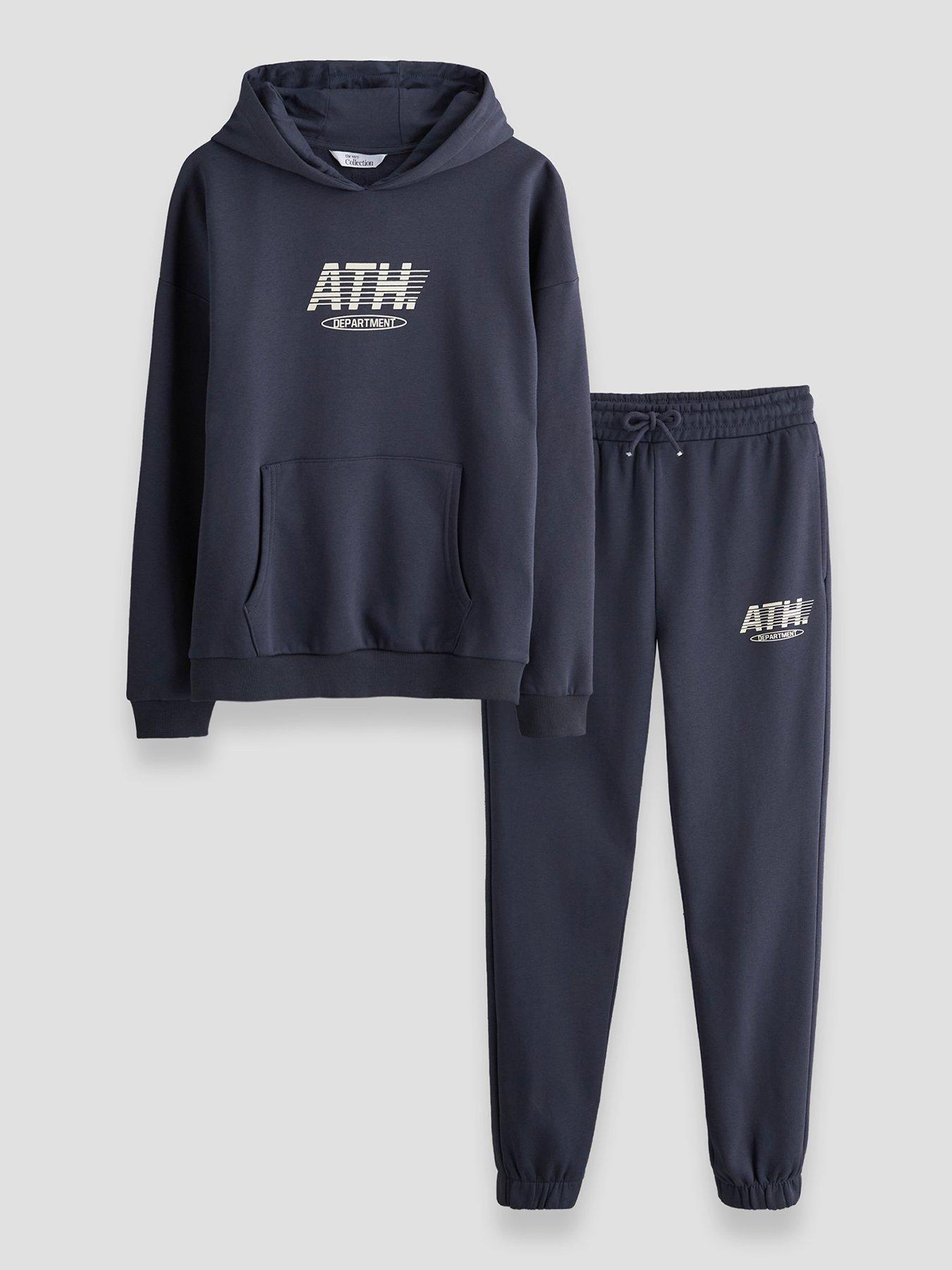 Image 1 of 6 of The Very Collection Boys Graphic Hoodie &amp; Joggers Set (3-16 years) - Blue