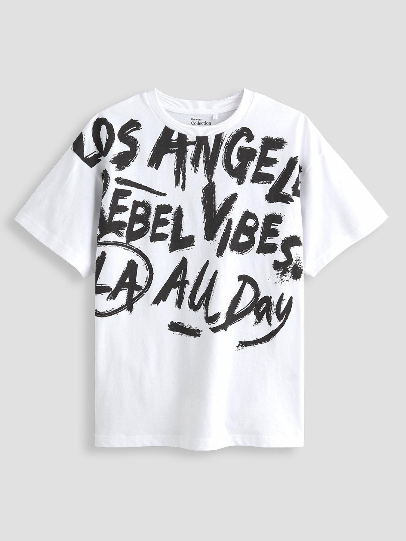 Image 1 of 4 of The Very Collection Boys Cotton Rich Graffiti T-Shirt (3-16 years) - White