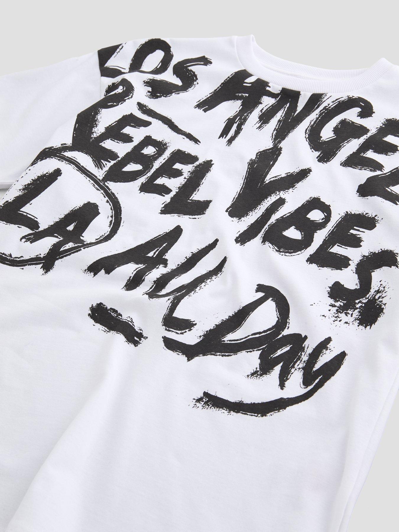 Image 3 of 4 of The Very Collection Boys Cotton Rich Graffiti T-Shirt (3-16 years) - White
