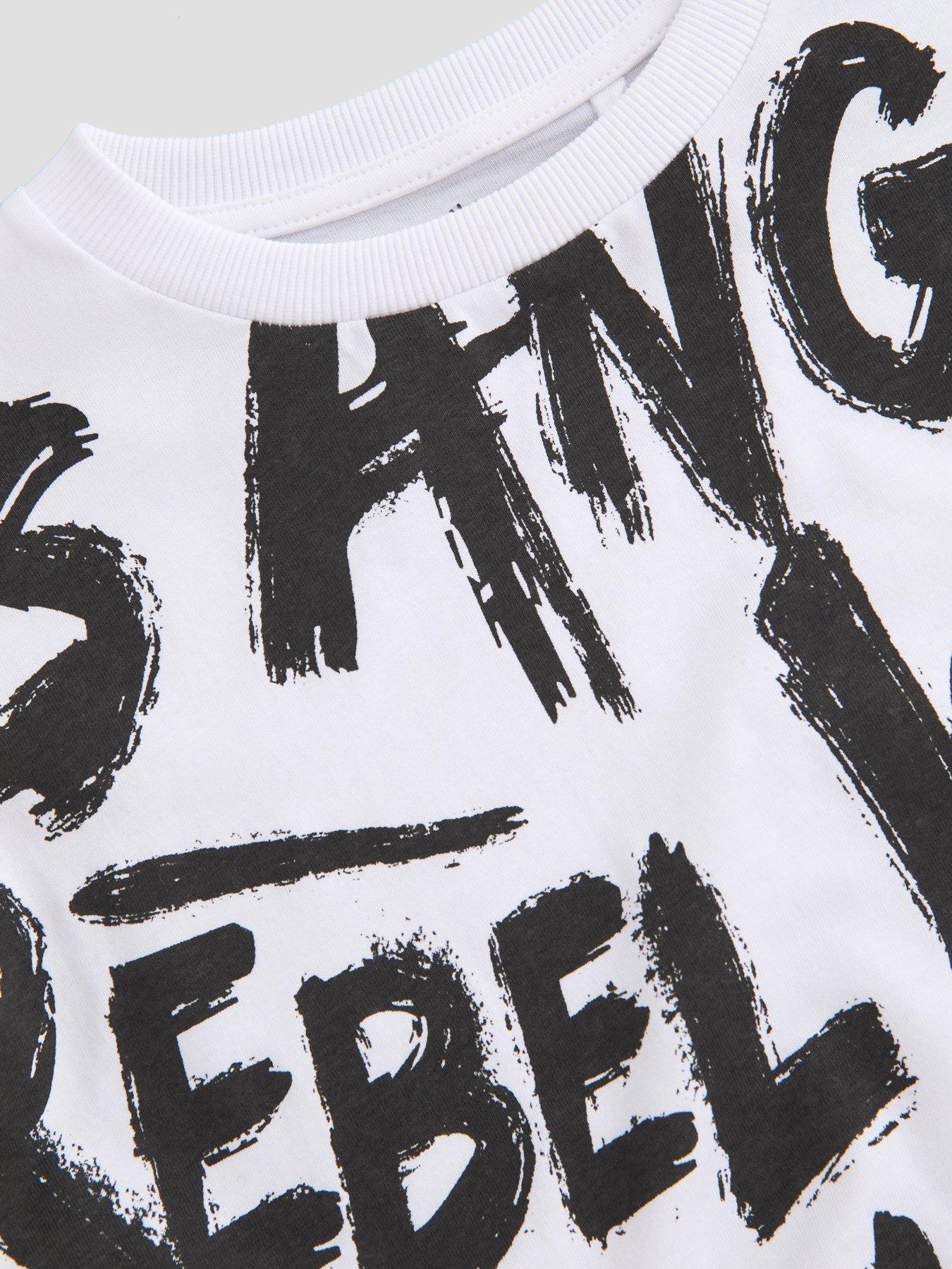 Image 4 of 4 of The Very Collection Boys Cotton Rich Graffiti T-Shirt (3-16 years) - White