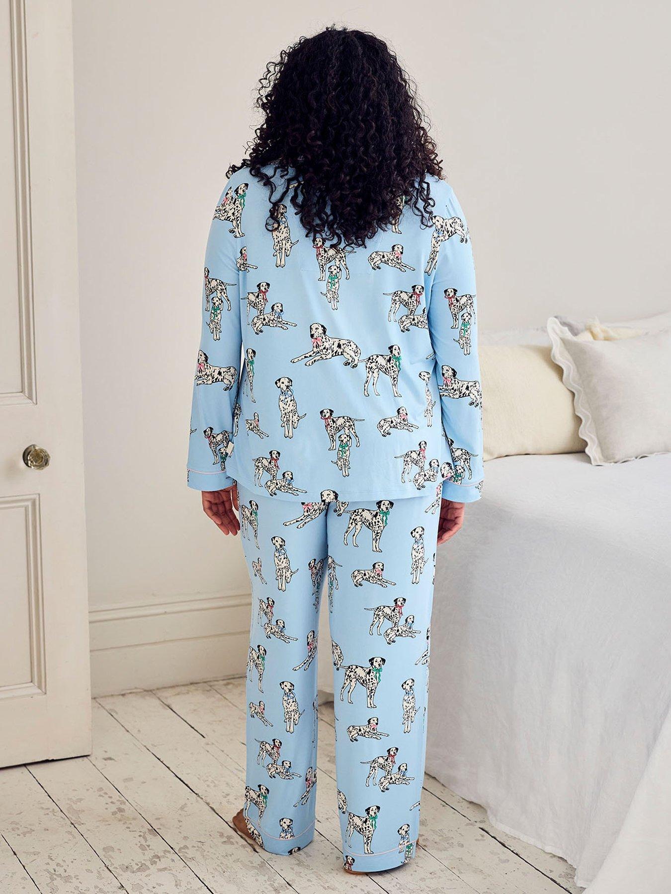 Image 7 of 7 of CHELSEA PEERS Chelsea Peers Dalmation Dogs Print Long Pyjama Set - Blue
