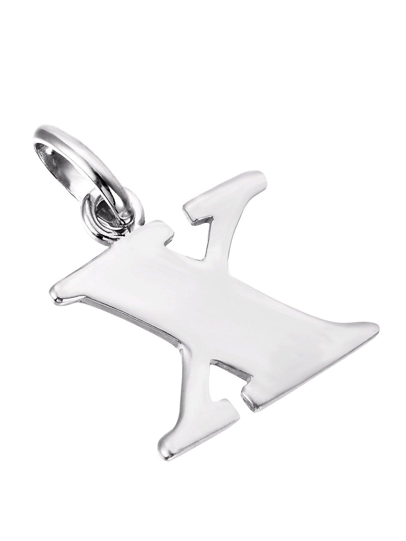 Seol + Gold Sterling Silver Alphabet Letter Charm Pendant (all alphabet)
