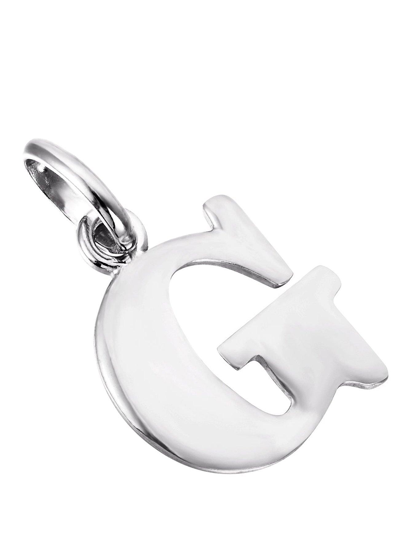 Seol + Gold Sterling Silver Alphabet Letter Charm Pendant (all alphabet)