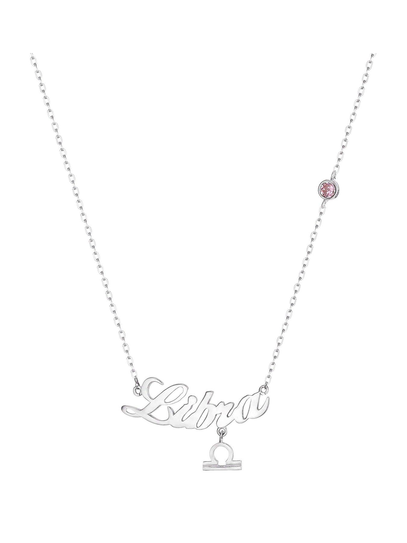 Seol + Gold Sterling Silver Birthstone Star Sign Necklace (all zodiac)