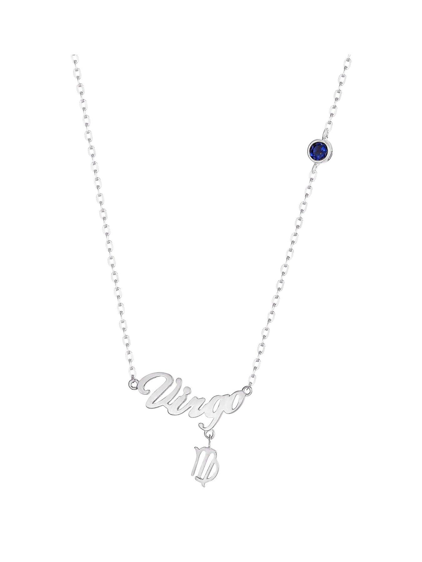 Seol + Gold Sterling Silver Birthstone Star Sign Necklace (all zodiac)