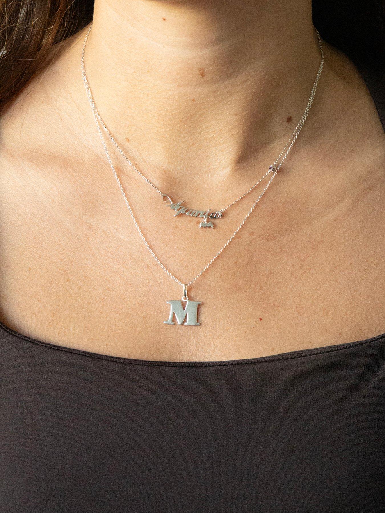 Image 2 of 4 of Seol + Gold Sterling Silver Birthstone Star Sign Necklace (all zodiac)