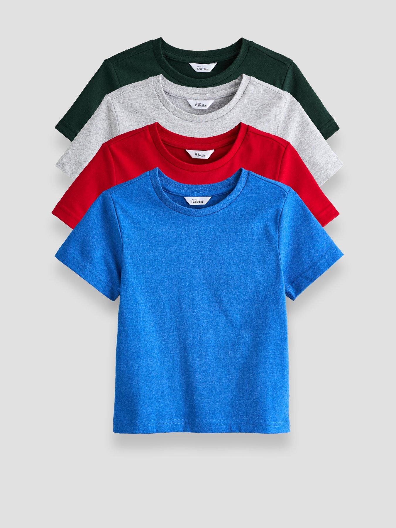 Image 1 of 5 of The Very Collection Boys 4 Pack Basic T-shirt - Multi
