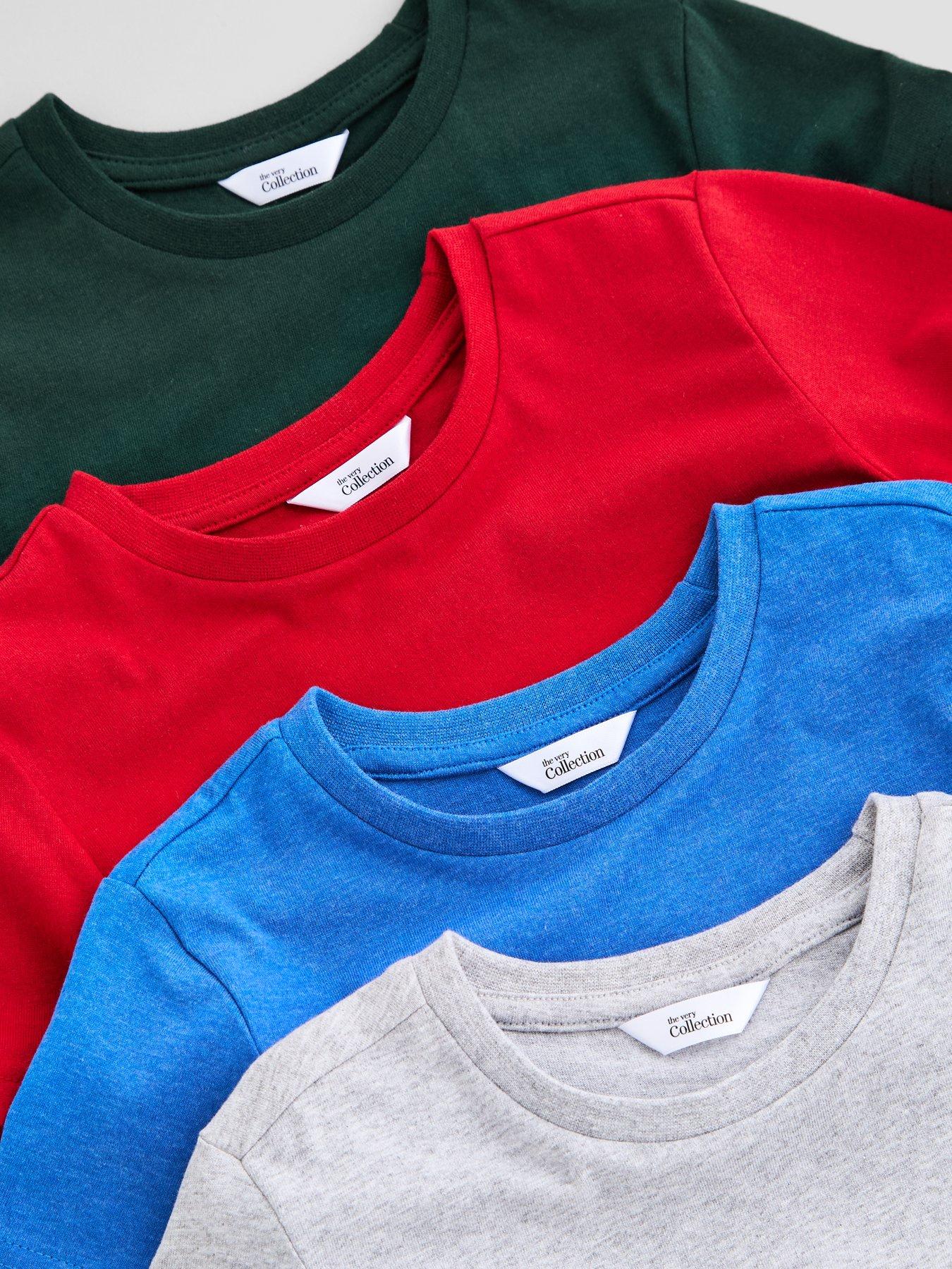 Image 5 of 5 of The Very Collection Boys 4 Pack Basic T-shirt - Multi