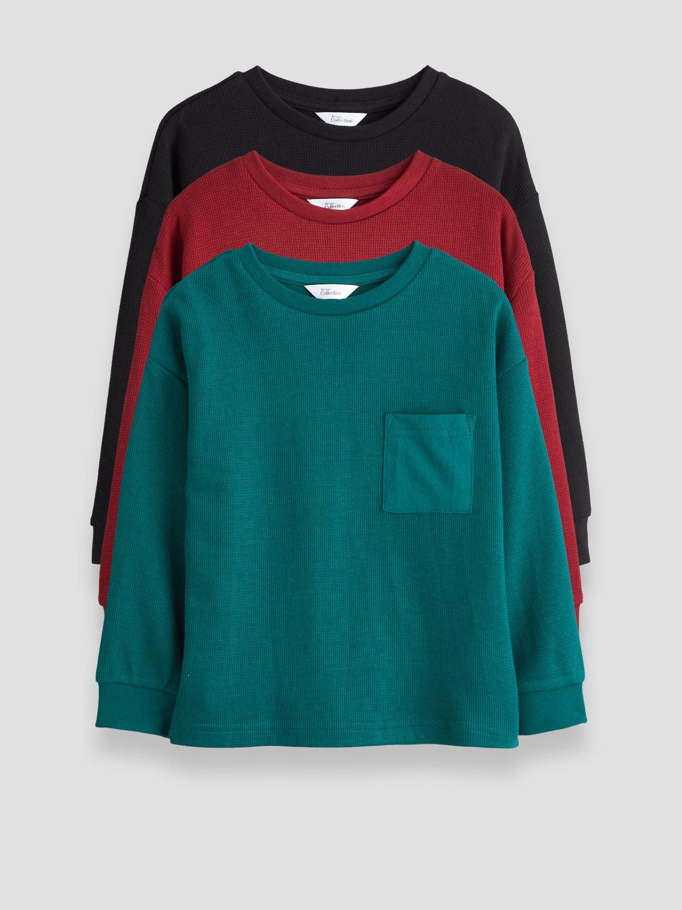The Very Collection Boys 3 Pack Waffle Basic T-Shirts - Multi