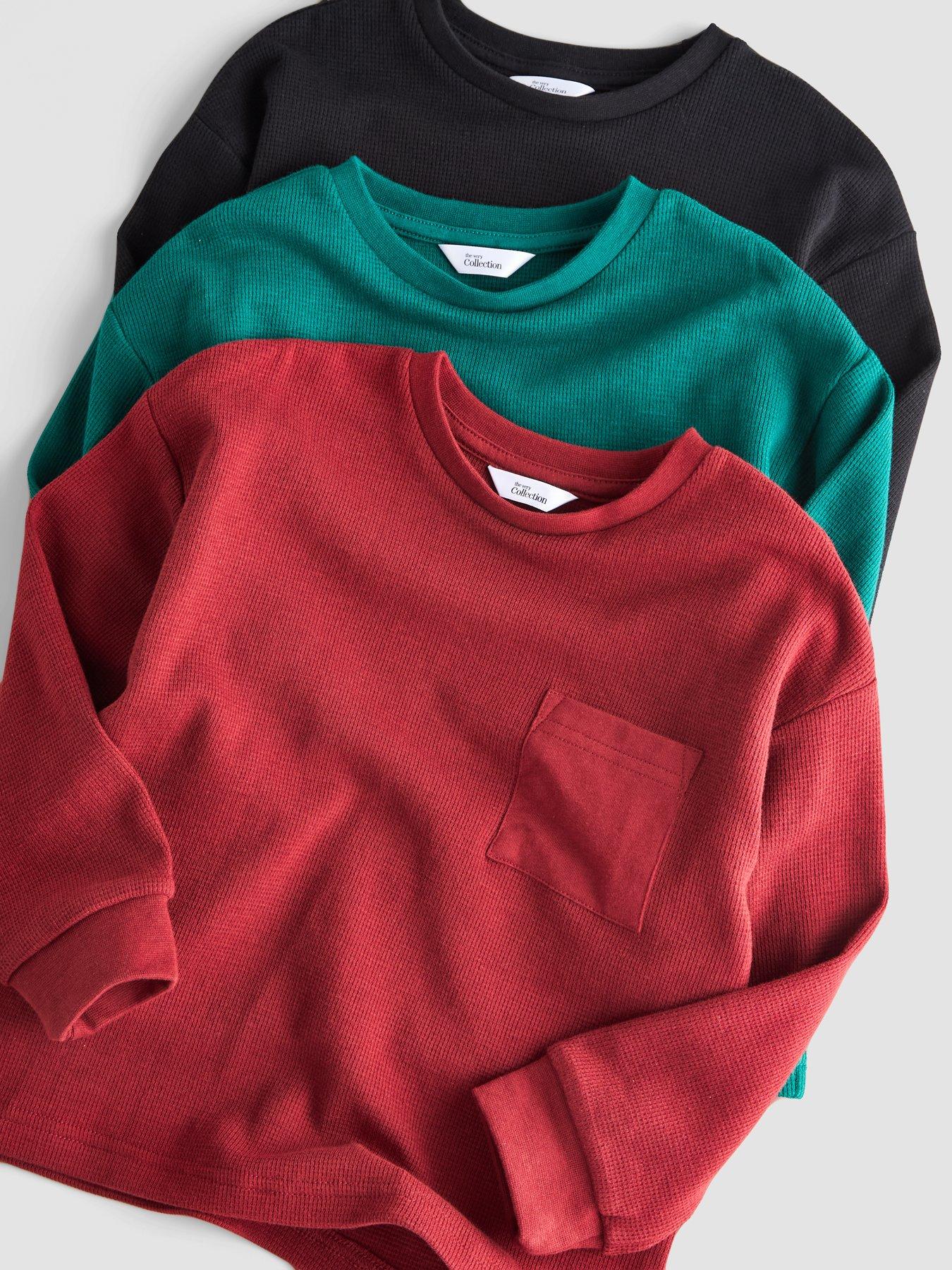 Image 4 of 5 of The Very Collection Boys 3 Pack Waffle Basic T-Shirts (9 months - 7 years) - Multi