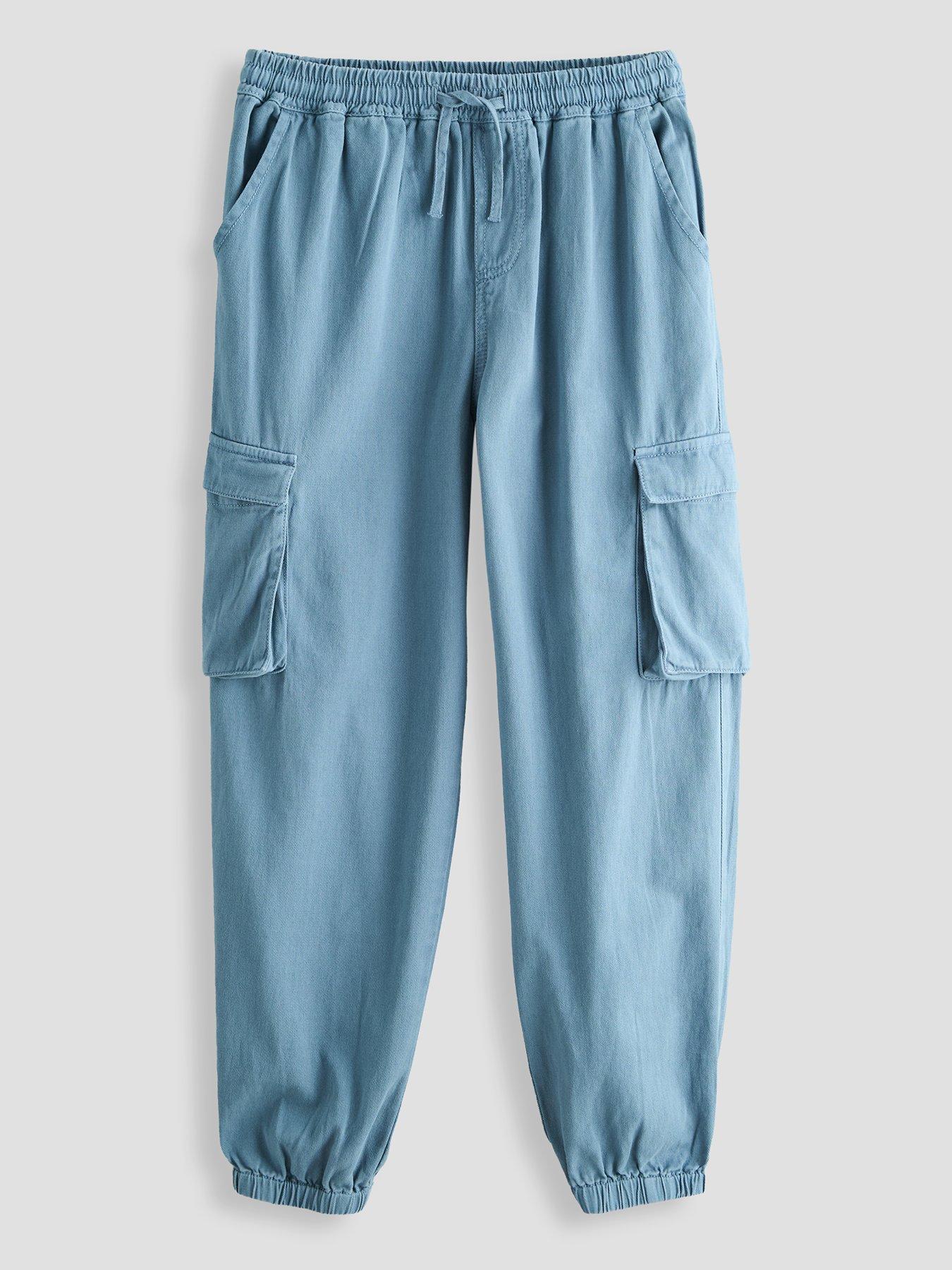 The Very Collection Boys Poplin Cargo Basic Joggers - Blue