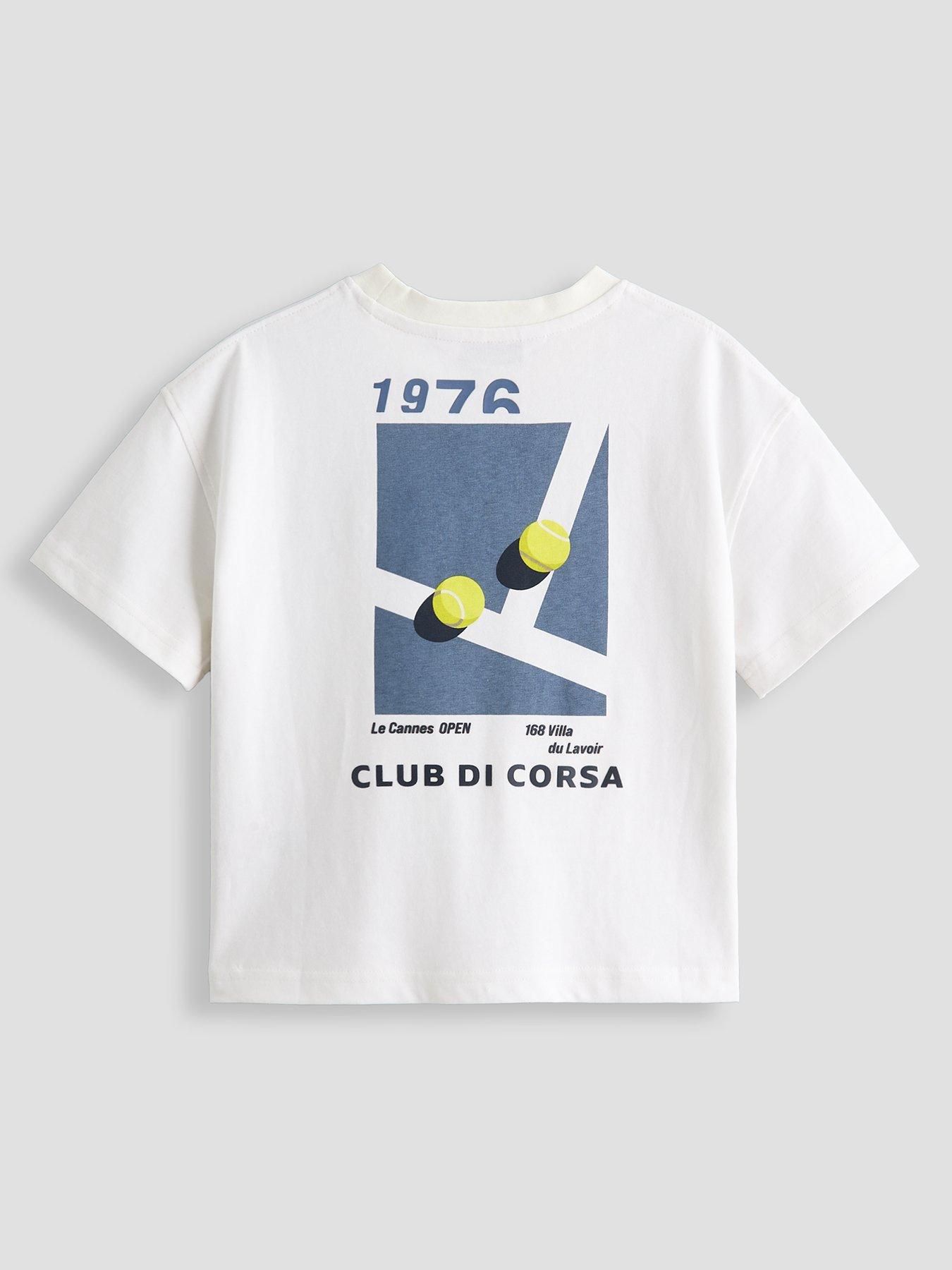 The Very Collection Boys Tennis Graphic Back Print T-Shirt - White