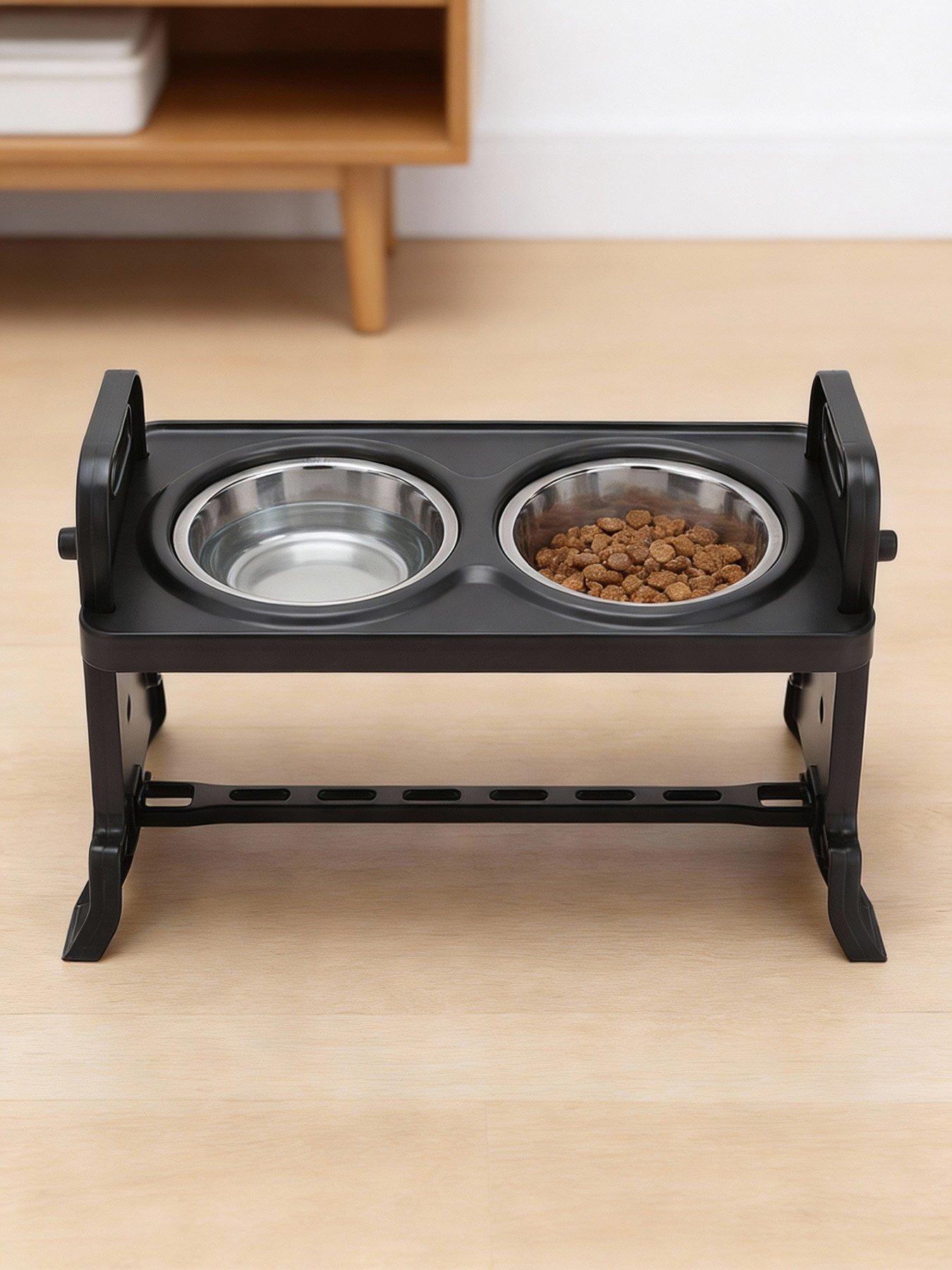 Image 1 of 7 of Living and Home Elevated Feeder with 2 Stainless Steel Bowls