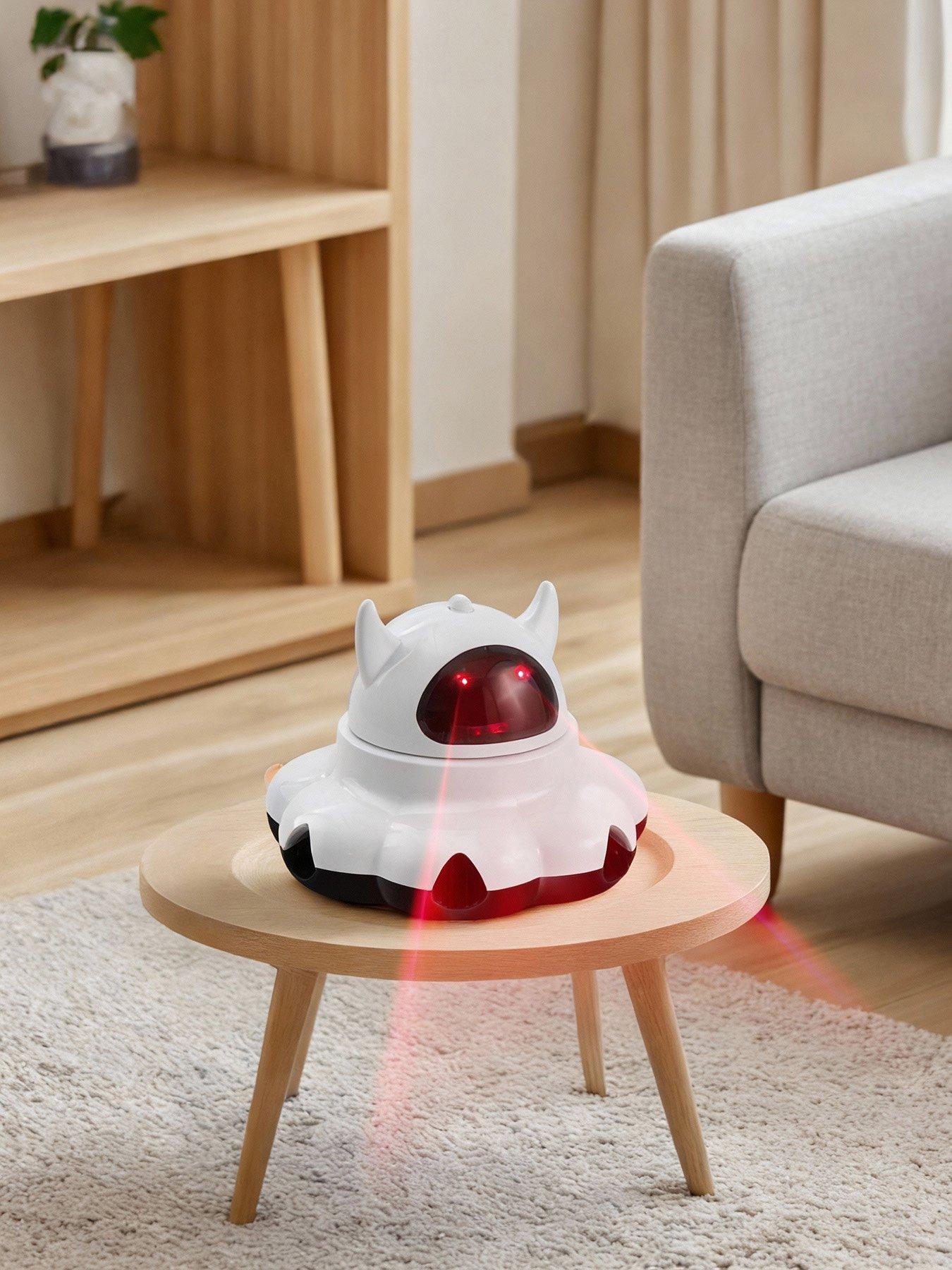 Living And Home Rechargeable Automatic Cat Laser Toy With Remote Control in White