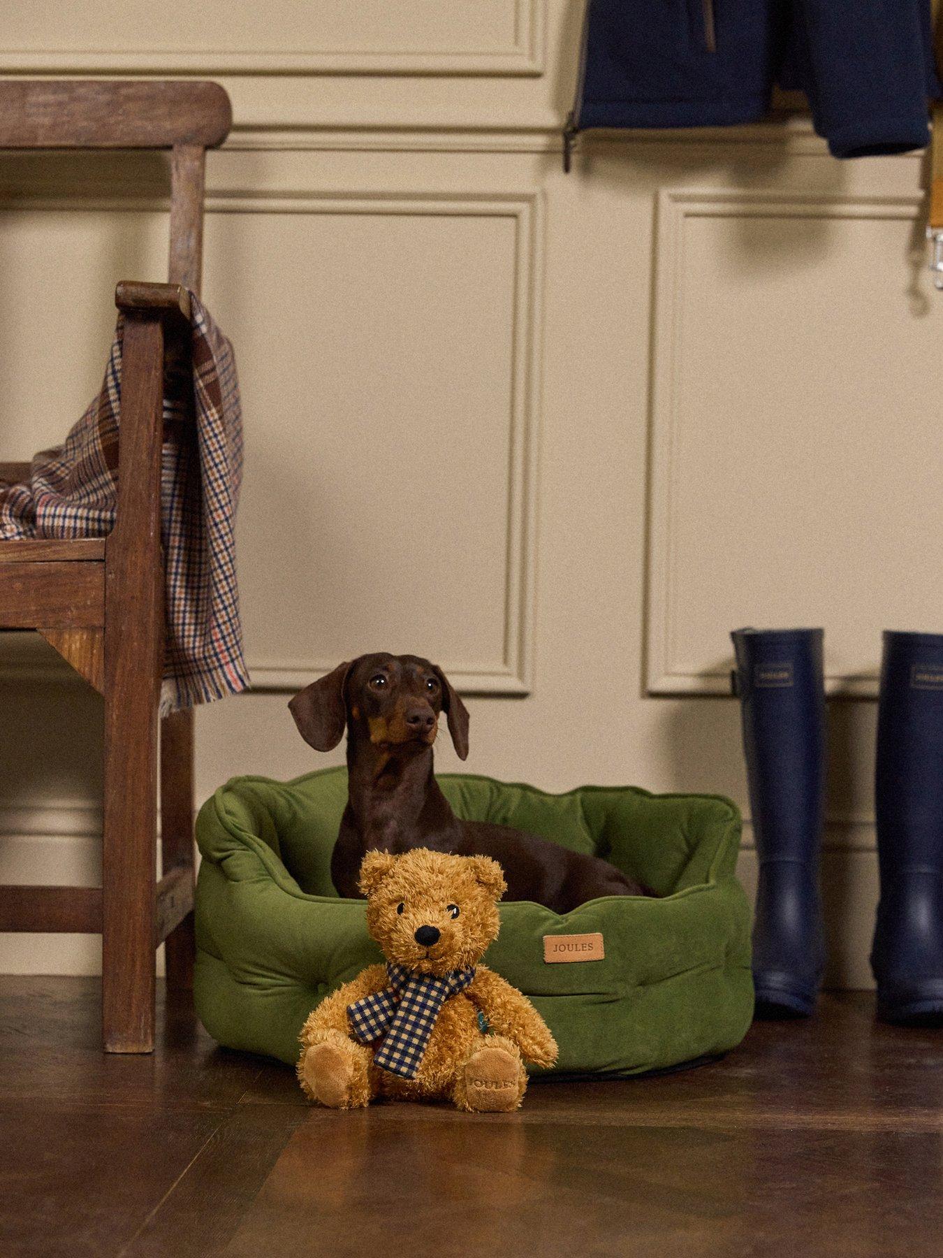 Image 6 of 7 of Joules Traditional Bear With Henson Check Scarf Dog Toy