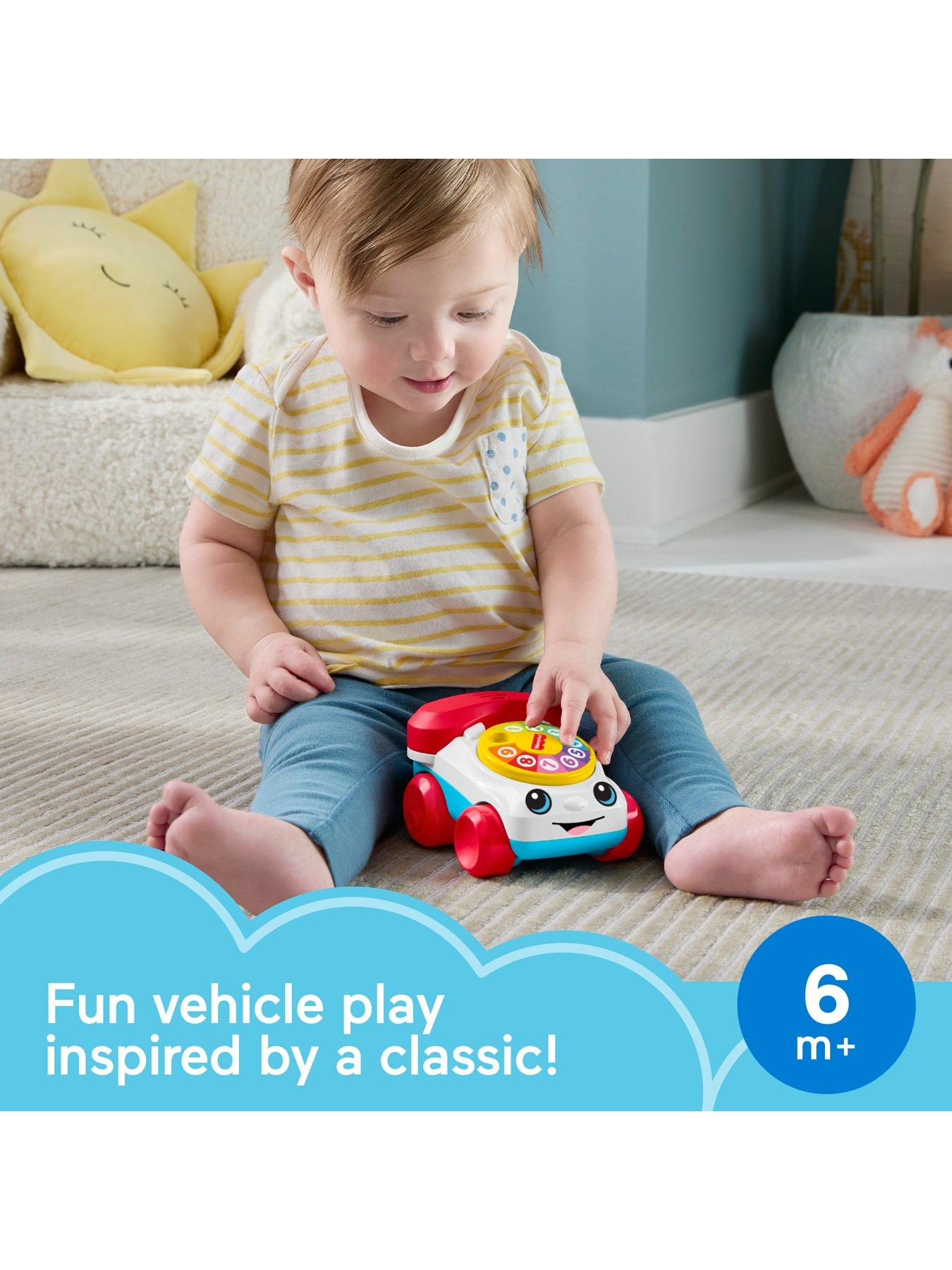 Image 2 of 7 of Fisher-Price Fisher-Price Chatter Telephone Vehicle Push-Along Toy with Sounds for Baby &amp; Toddler