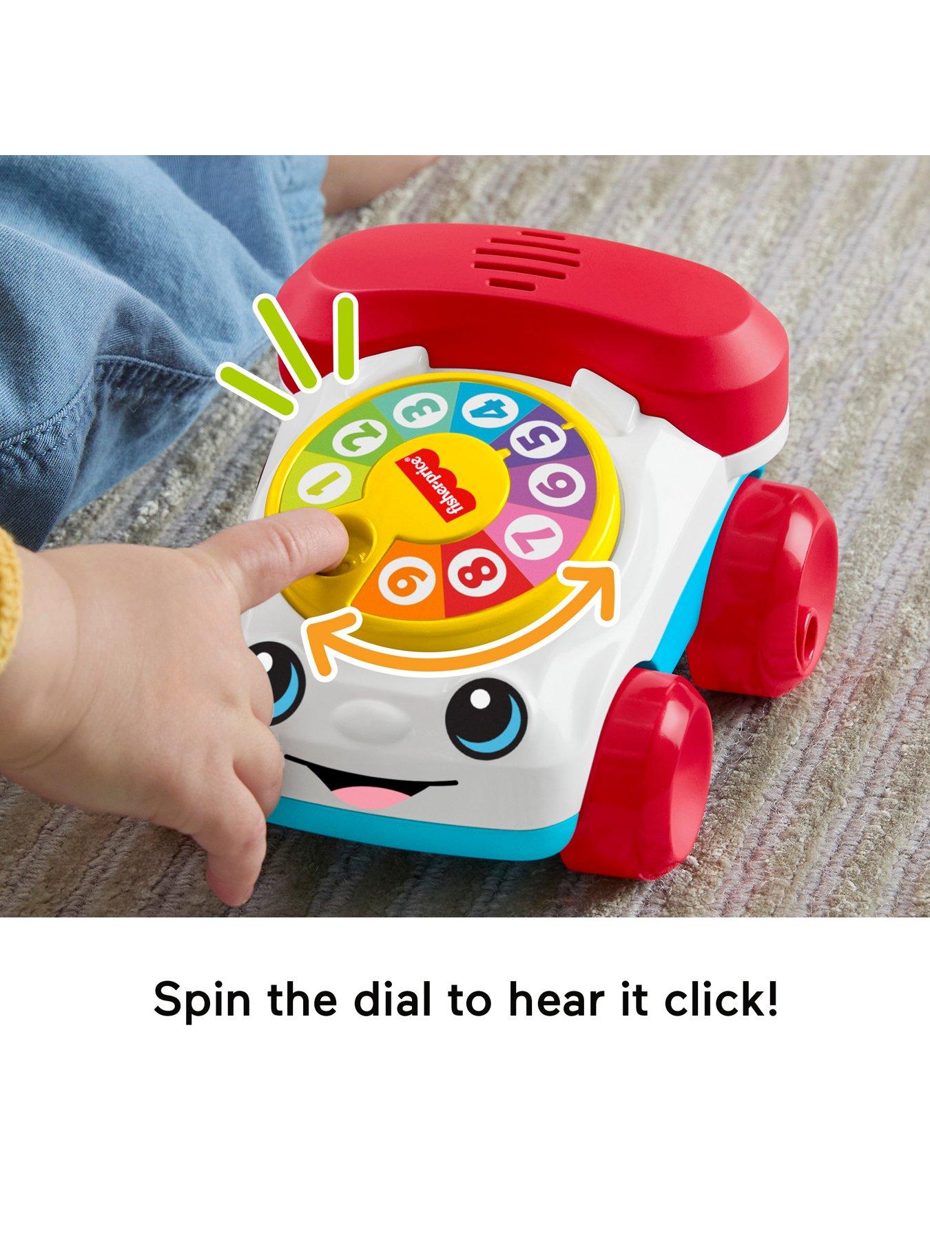 Image 3 of 7 of Fisher-Price Fisher-Price Chatter Telephone Vehicle Push-Along Toy with Sounds for Baby &amp; Toddler