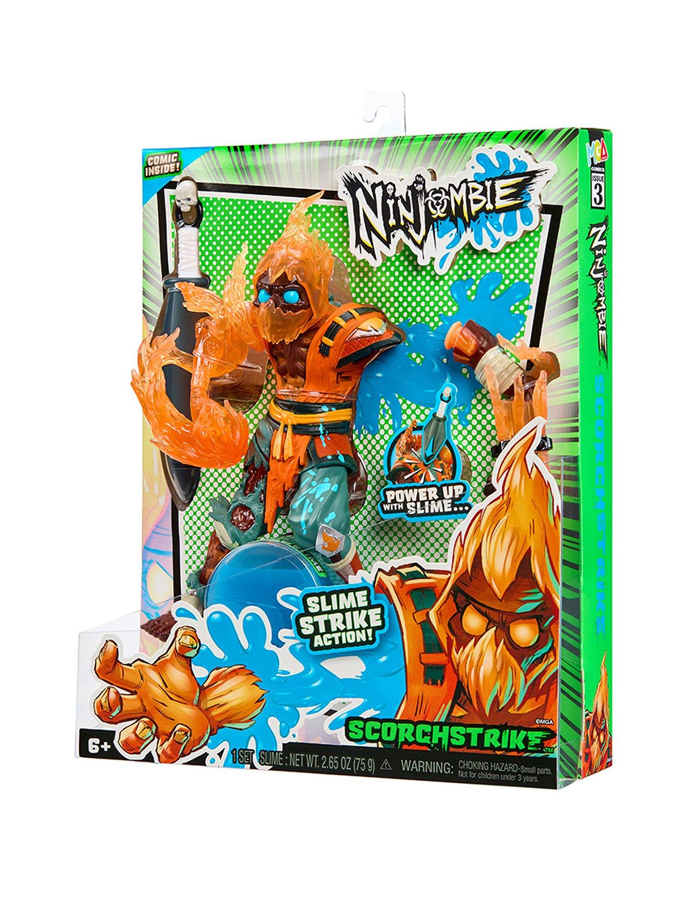 Image 1 of 8 of Ninjombie Ninjombie Action Figure - Scorchstrike, Ninja Zombie with Slime