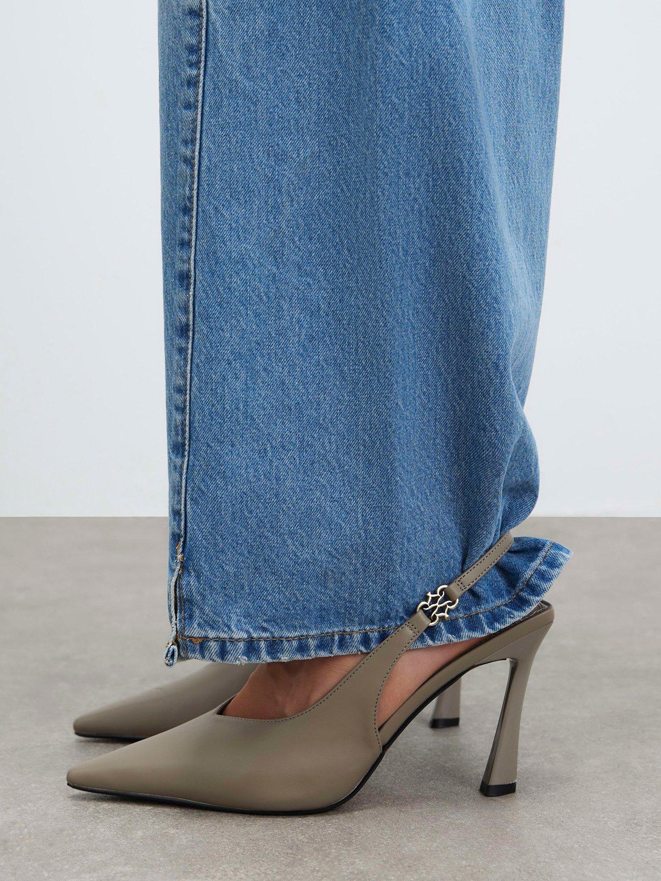 River Island Slingback Logo Court - Grey