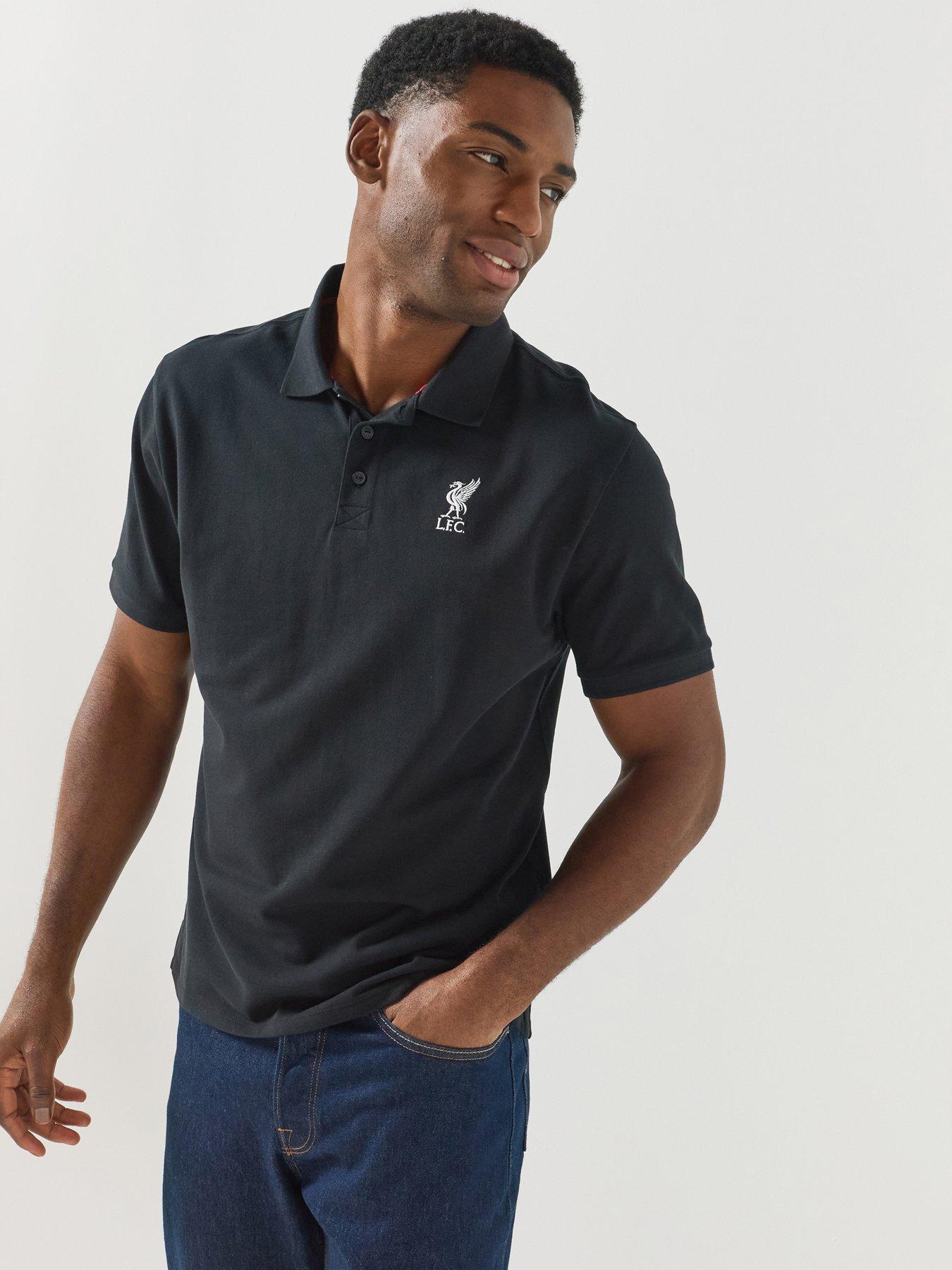 Image 1 of 6 of Liverpool FC Mens Liverpool Crest Classic Polo Shirt - Black