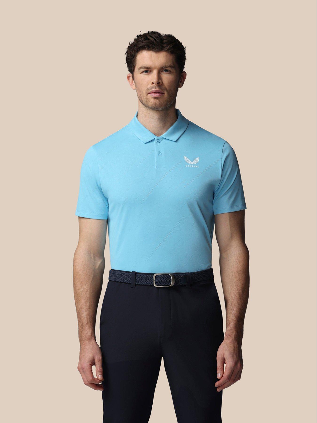 Image 1 of 7 of Castore Mens Golf Engineered Knit Polo - Blue