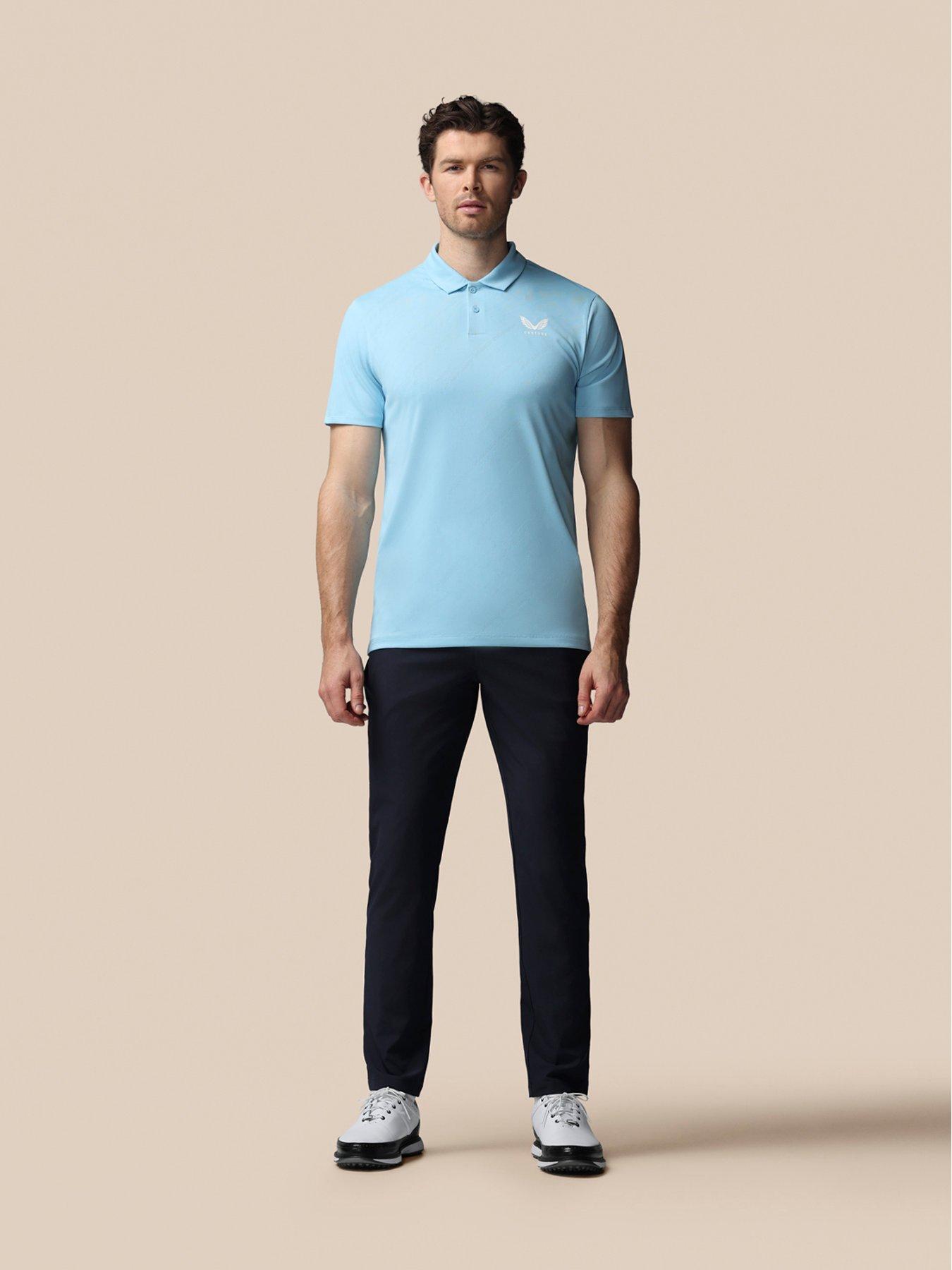 Image 3 of 7 of Castore Mens Golf Engineered Knit Polo - Blue