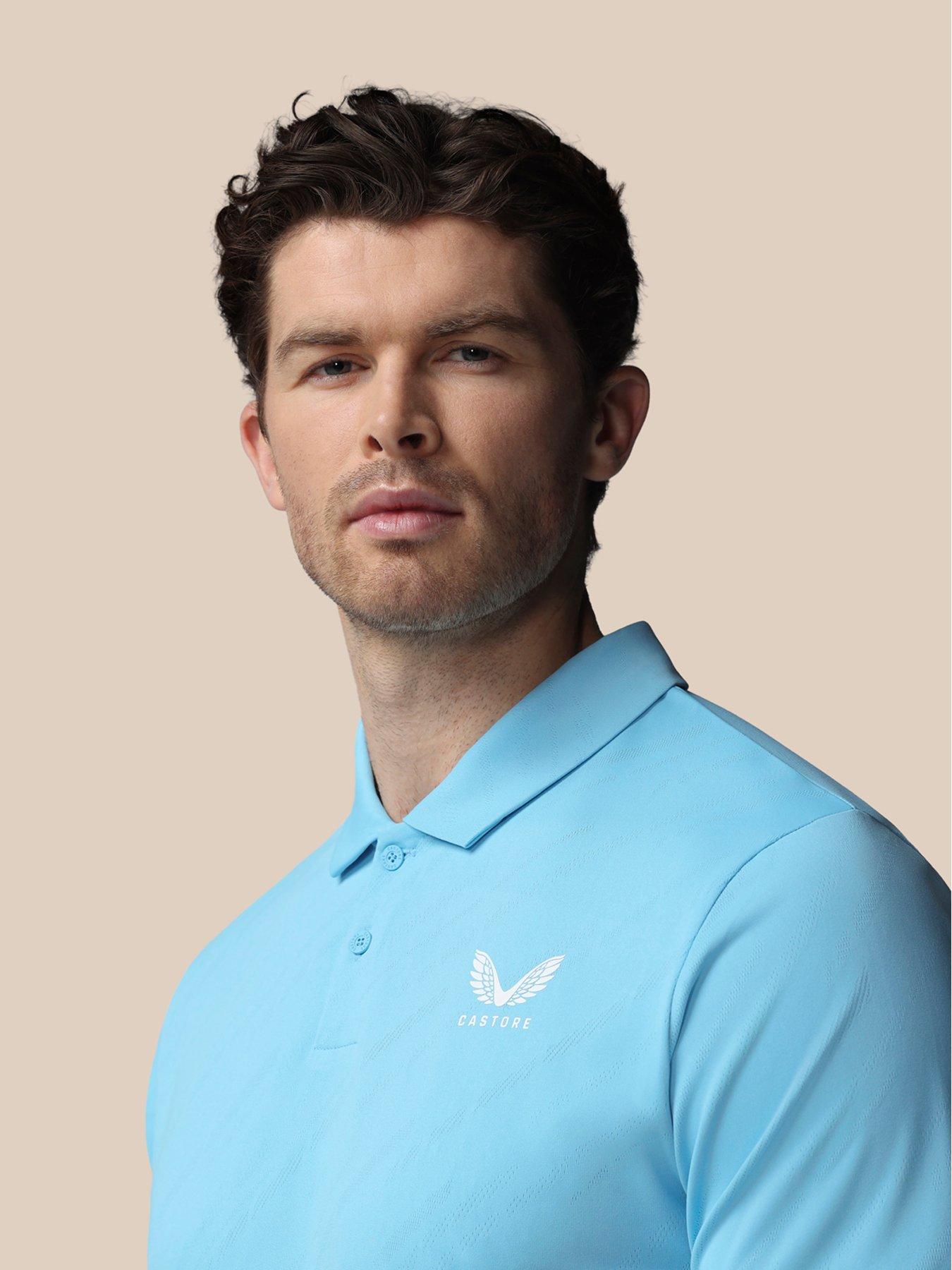 Image 4 of 7 of Castore Mens Golf Engineered Knit Polo - Blue