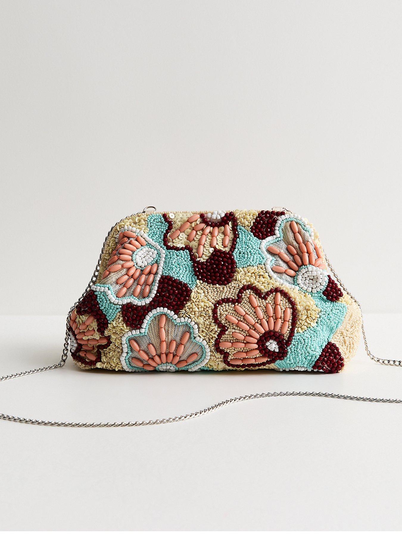 New Look Multicoloured Slouchy Beaded Shoulder Bag - Multi