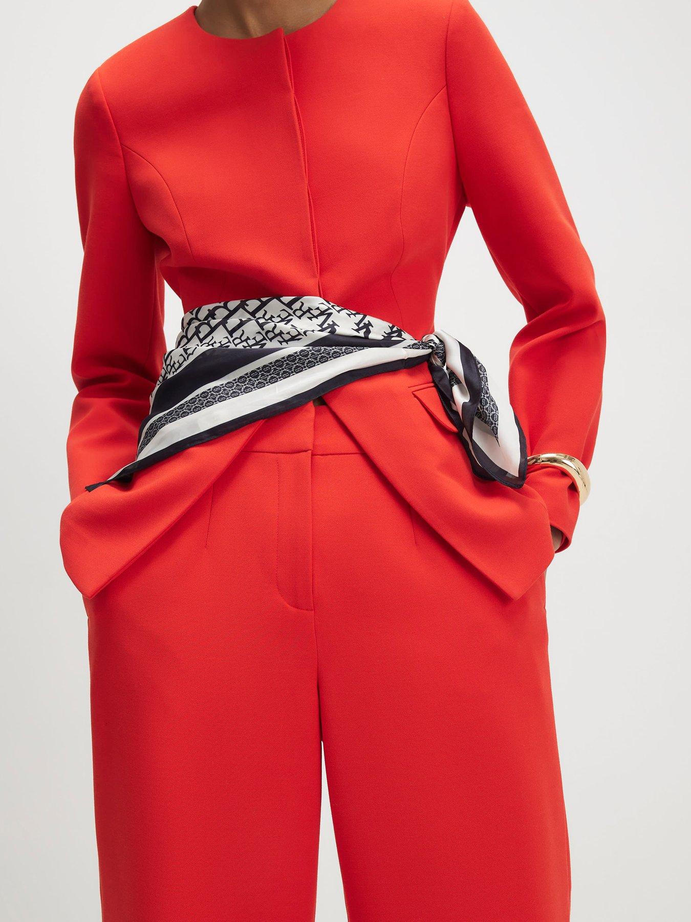 Image 4 of 4 of River Island Slim Straight Leg Trousers - Red
