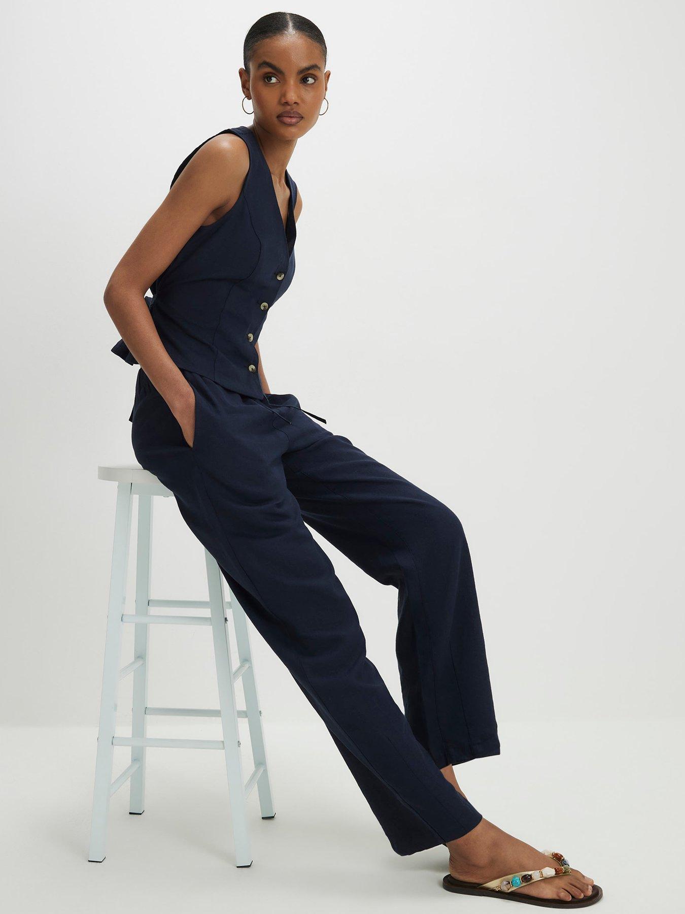 river-island-linen-tapered-trousers-blueoutfit