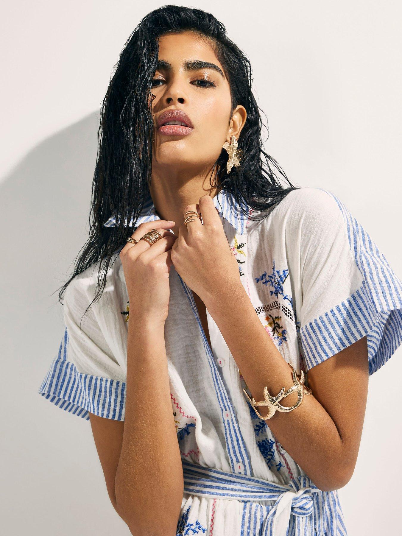 river-island-embellished-patchwork-stripe-playsuit-whiteoutfit
