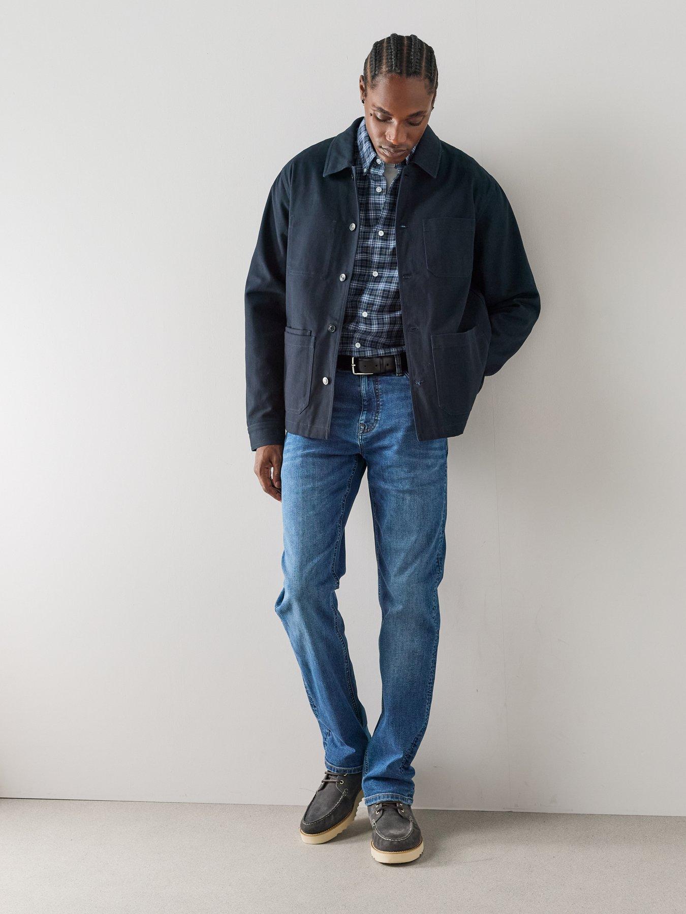 Image 3 of 7 of The Very Collection Pure Cotton Long Sleeve Oxford Checked Shirt - Blue