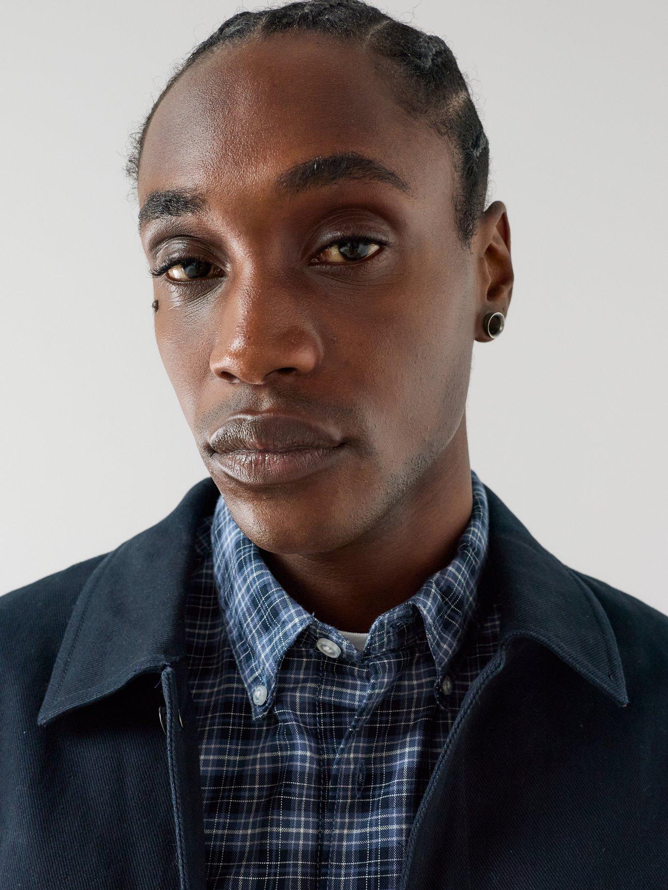 Image 4 of 7 of The Very Collection Pure Cotton Long Sleeve Oxford Checked Shirt - Blue