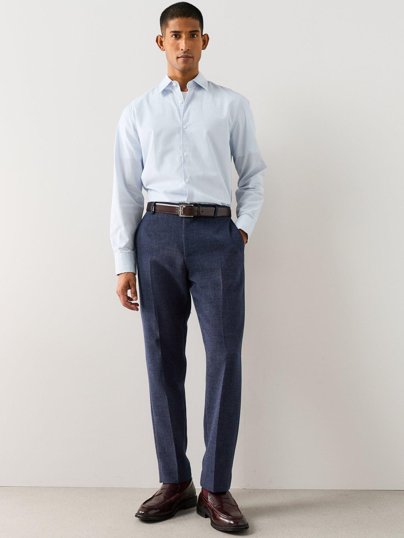 Image 4 of 7 of The Very Collection 2 Pack Pure Cotton Long Sleeve Gingham Check Shirts - Blue