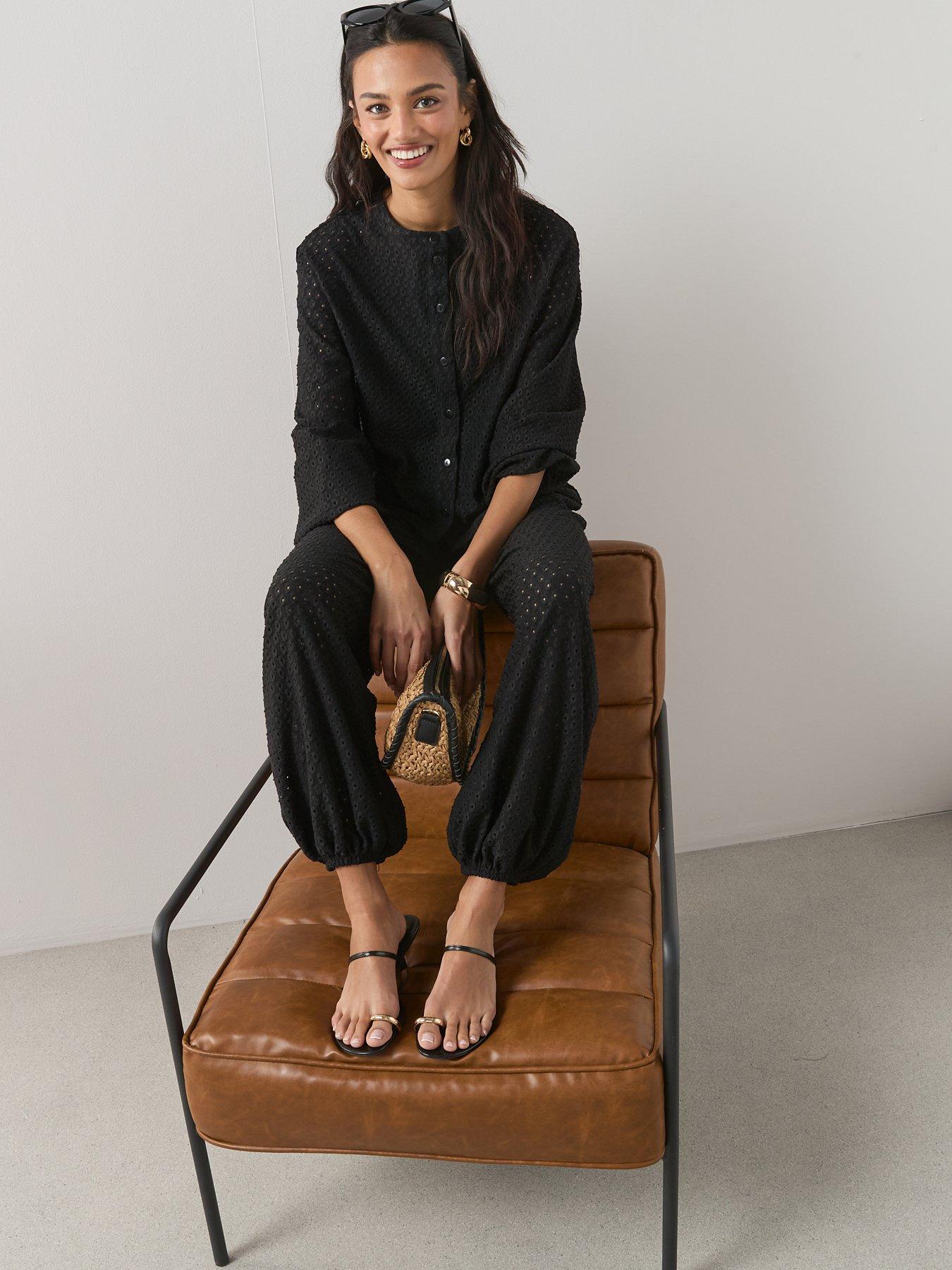 Image 6 of 6 of The Very Collection Crochet Button Up Long Sleeve Top Co-ord