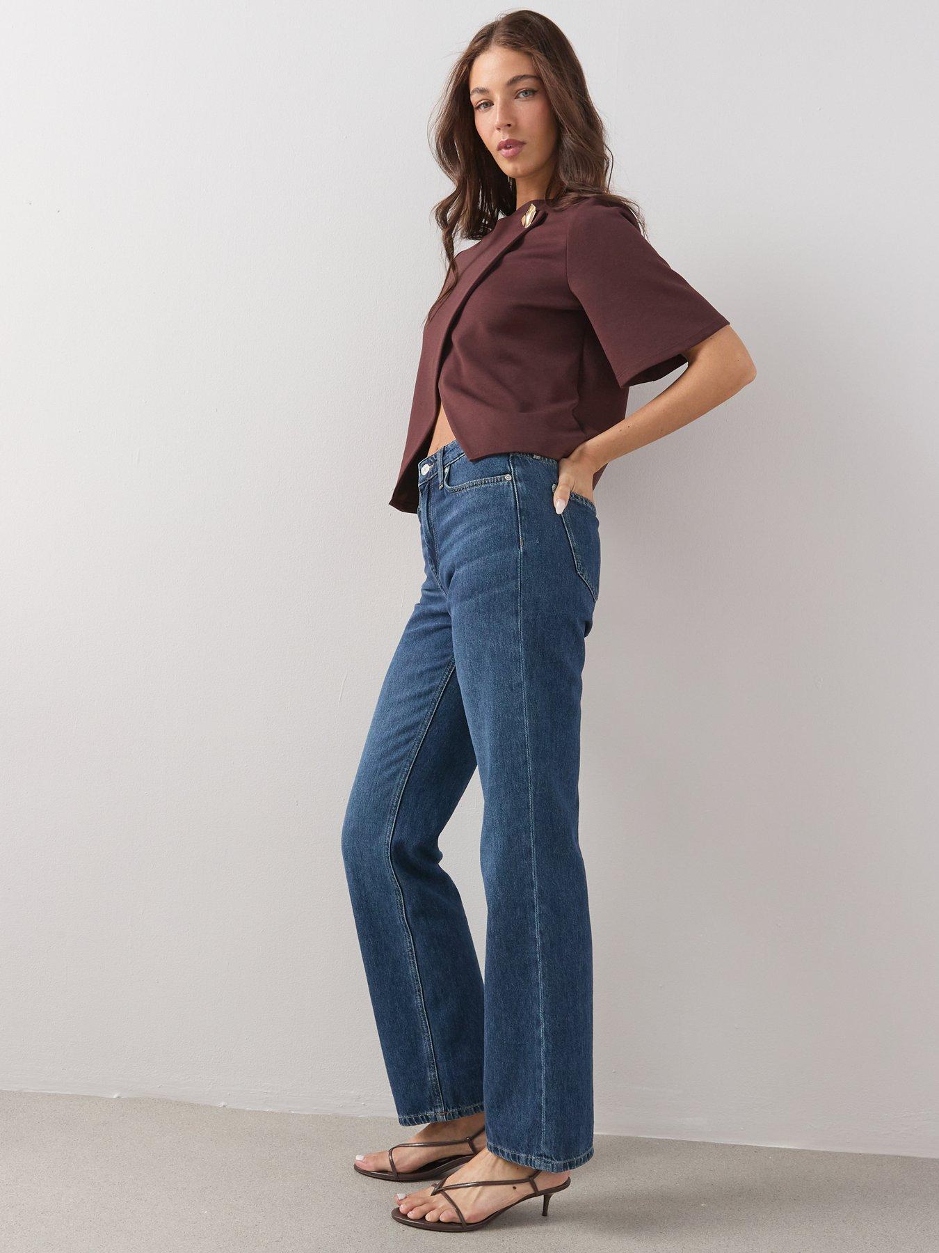 Image 5 of 6 of The Very Collection Button Wrap Short Sleeve Boxy Top - Brown