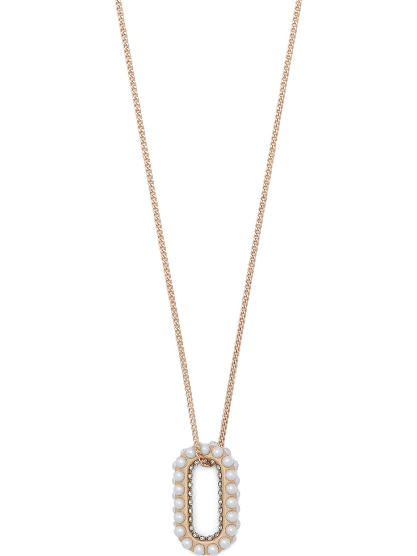 Image 1 of 4 of AllSaints Pearl Halo Necklace - Gold