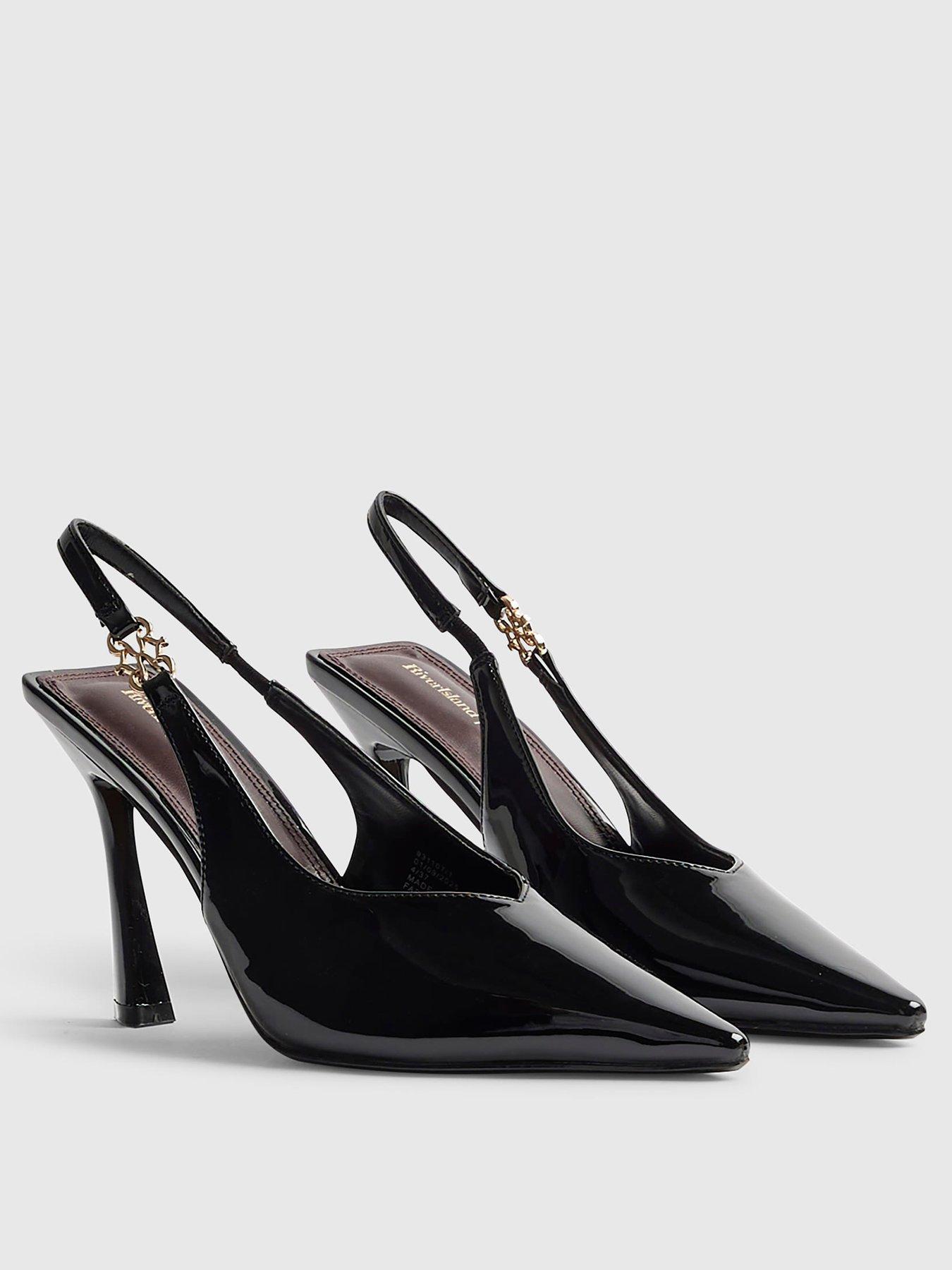 Image 3 of 5 of River Island Slingback Patent Court - Black