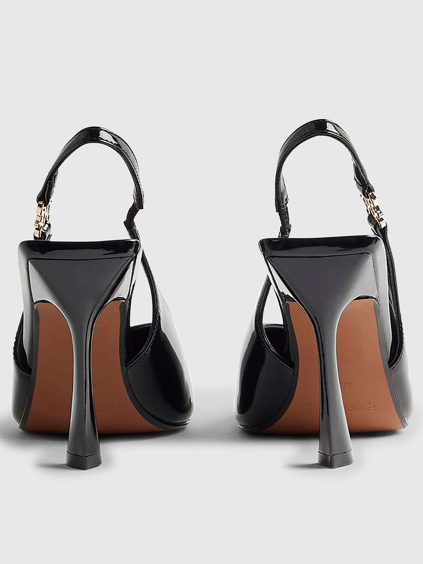 Image 4 of 5 of River Island Slingback Patent Court - Black