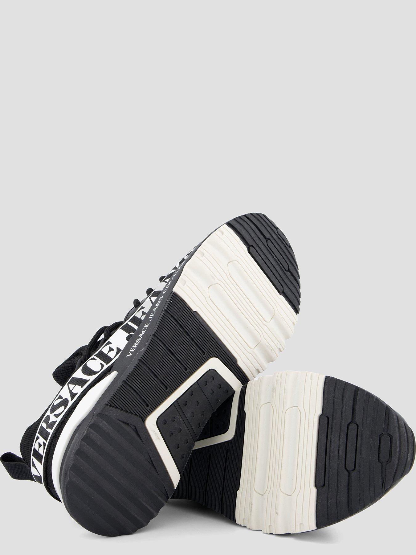 Image 4 of 7 of Versace Jeans Couture Dynamic Side Logo Knitted Runner Trainers - Black