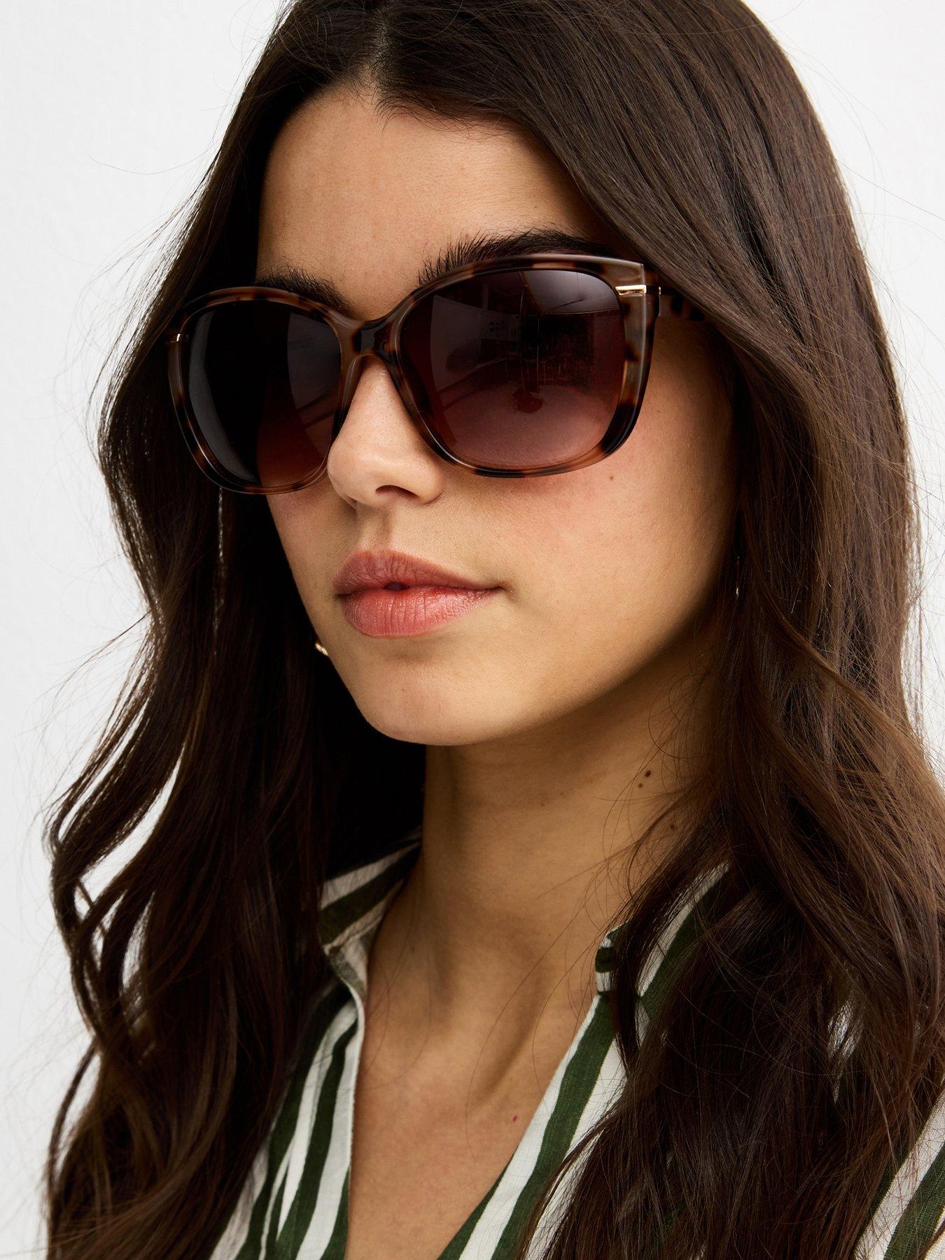 New Look Tortoise Effect Round Sunglasses - Brown