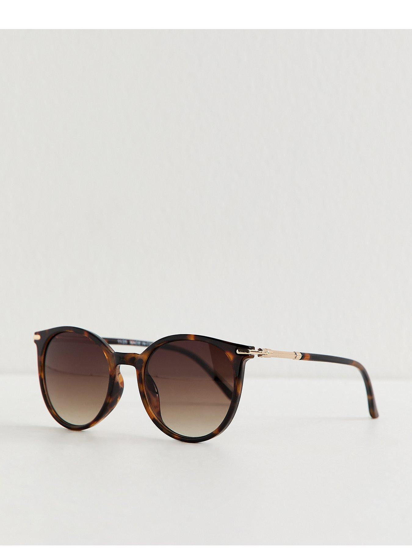 New Look Speckled Round Frame Sunglasses - Dark Brown