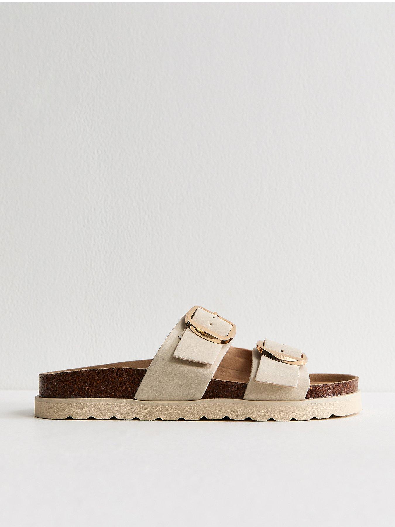 new-look-off-white-cork-sole-double-strap-mule-sandalsfront