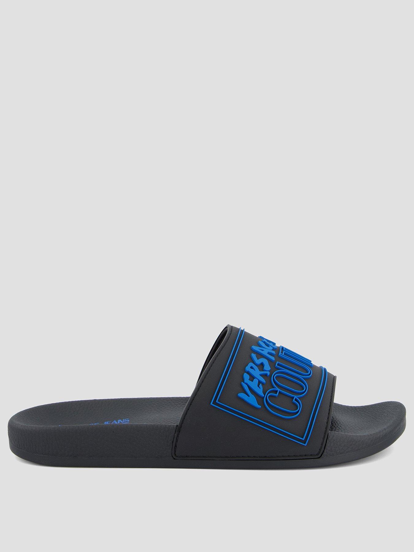 Image 2 of 7 of Versace Jeans Couture Contrast Logo Sliders - Black
