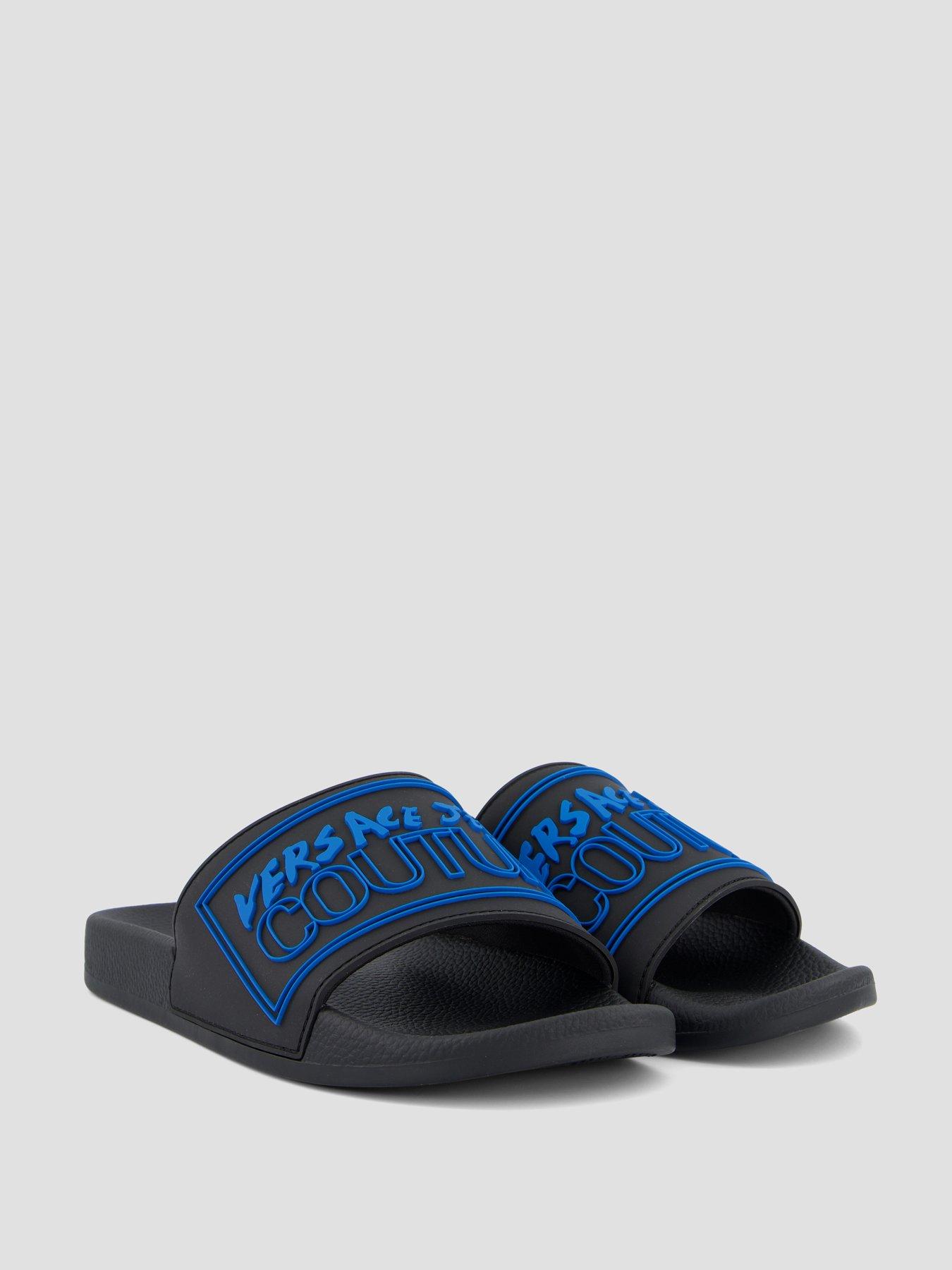 Image 6 of 7 of Versace Jeans Couture Contrast Logo Sliders - Black